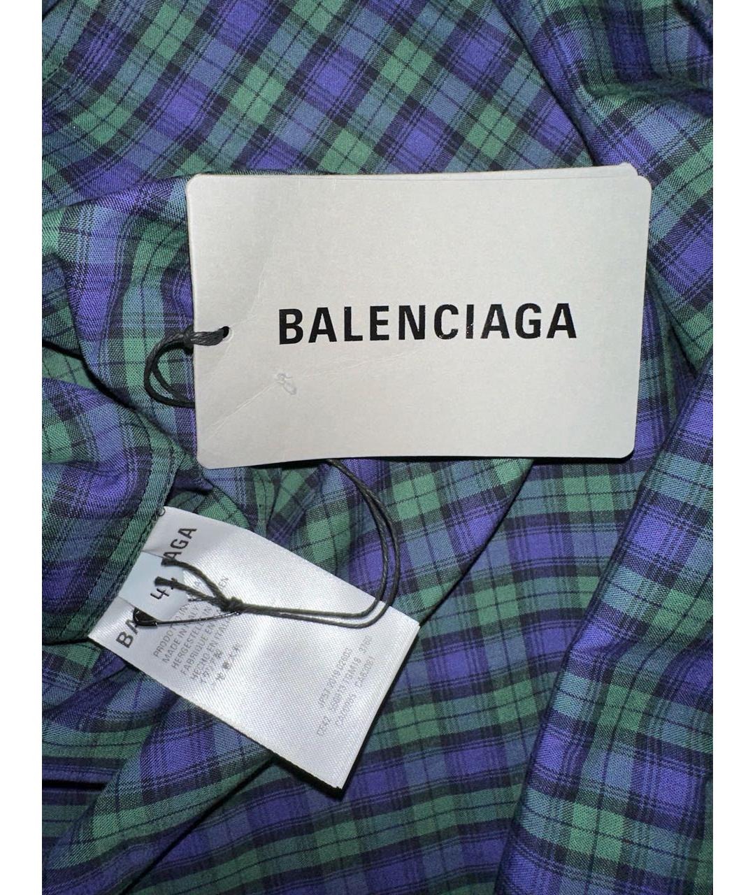 BALENCIAGA Синяя хлопковая кэжуал рубашка, фото 5