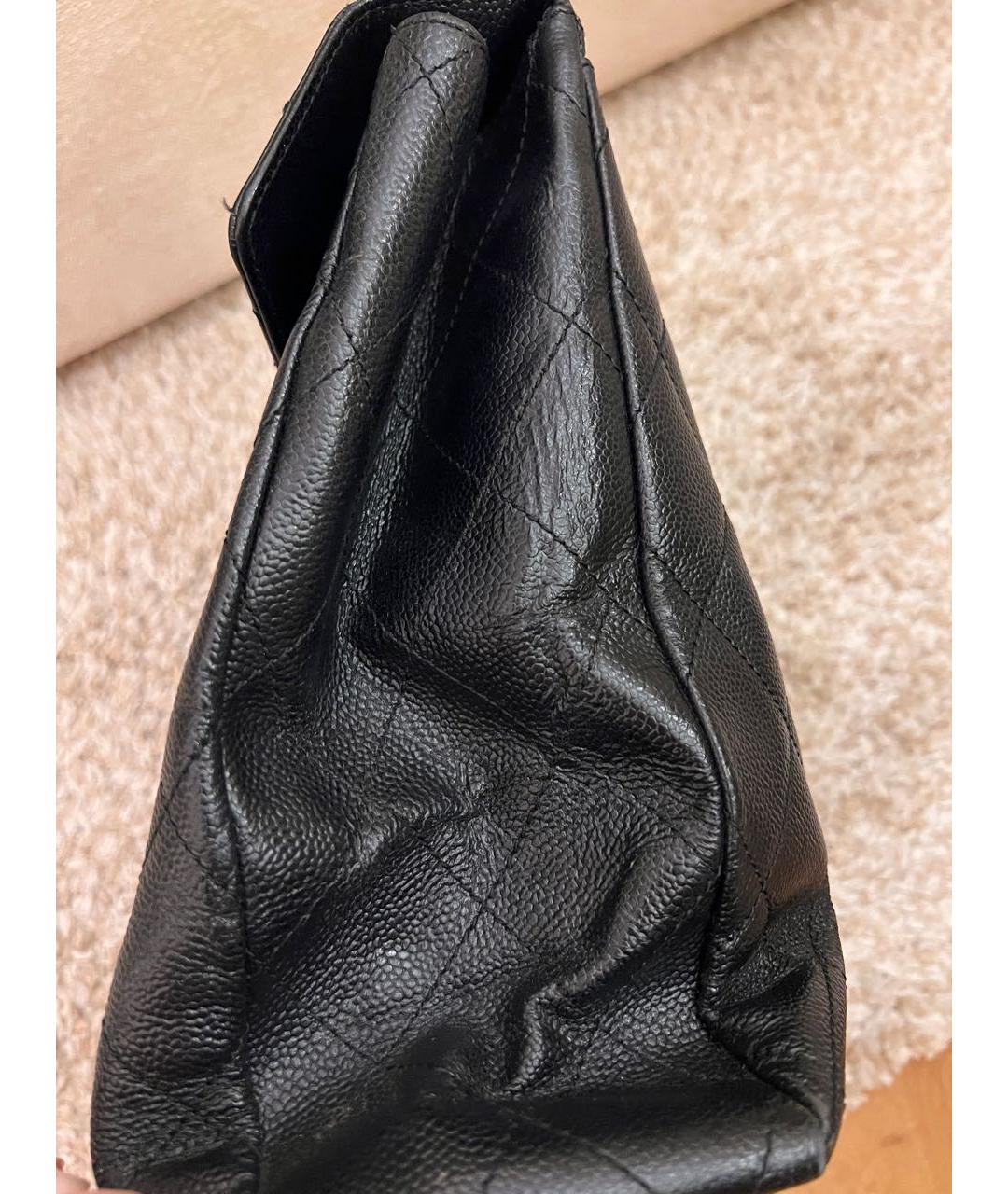 CHANEL PRE-OWNED Черная кожаная сумка с короткими ручками, фото 8