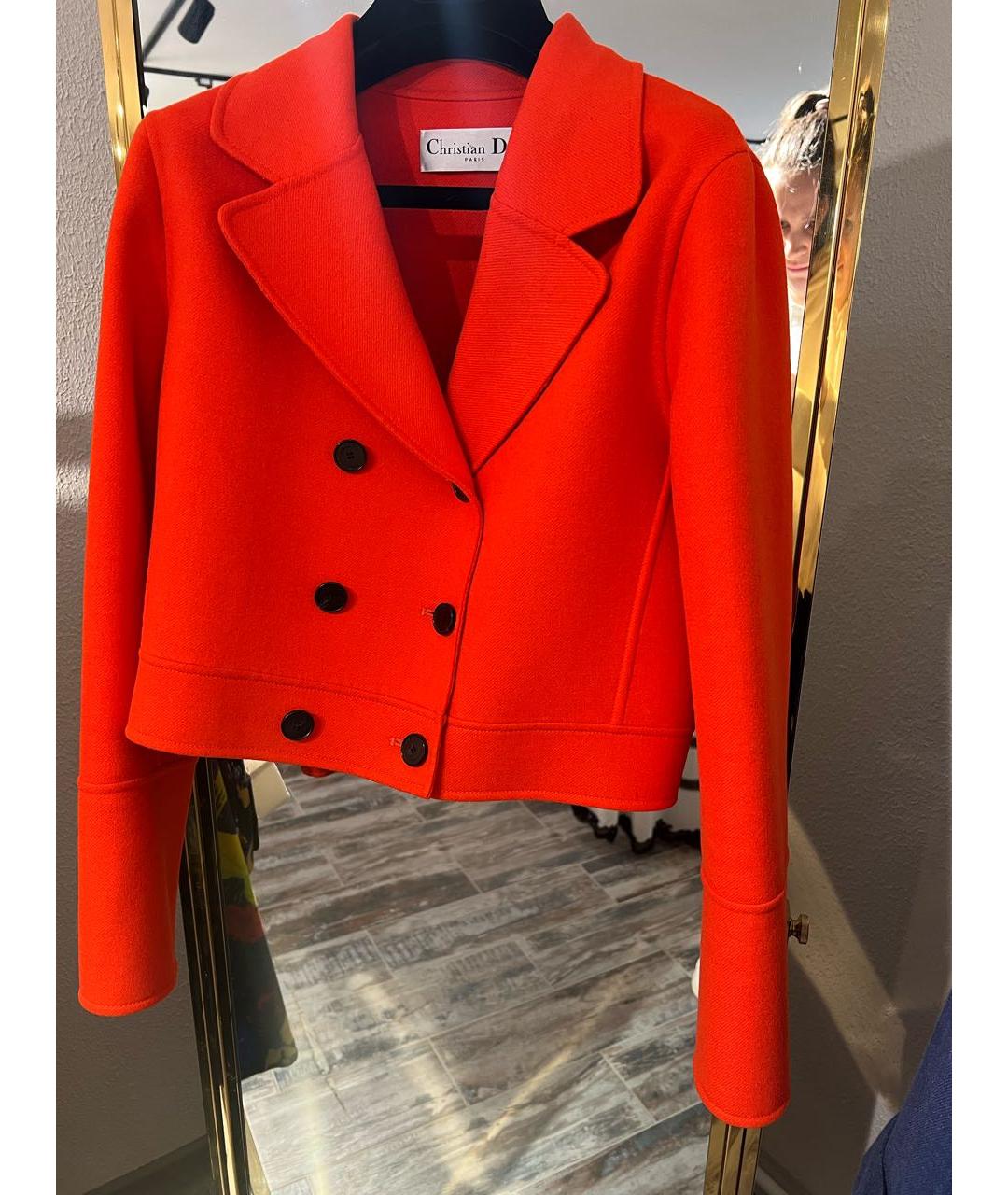 CHRISTIAN DIOR PRE-OWNED Оранжевый шерстяной жакет/пиджак, фото 9