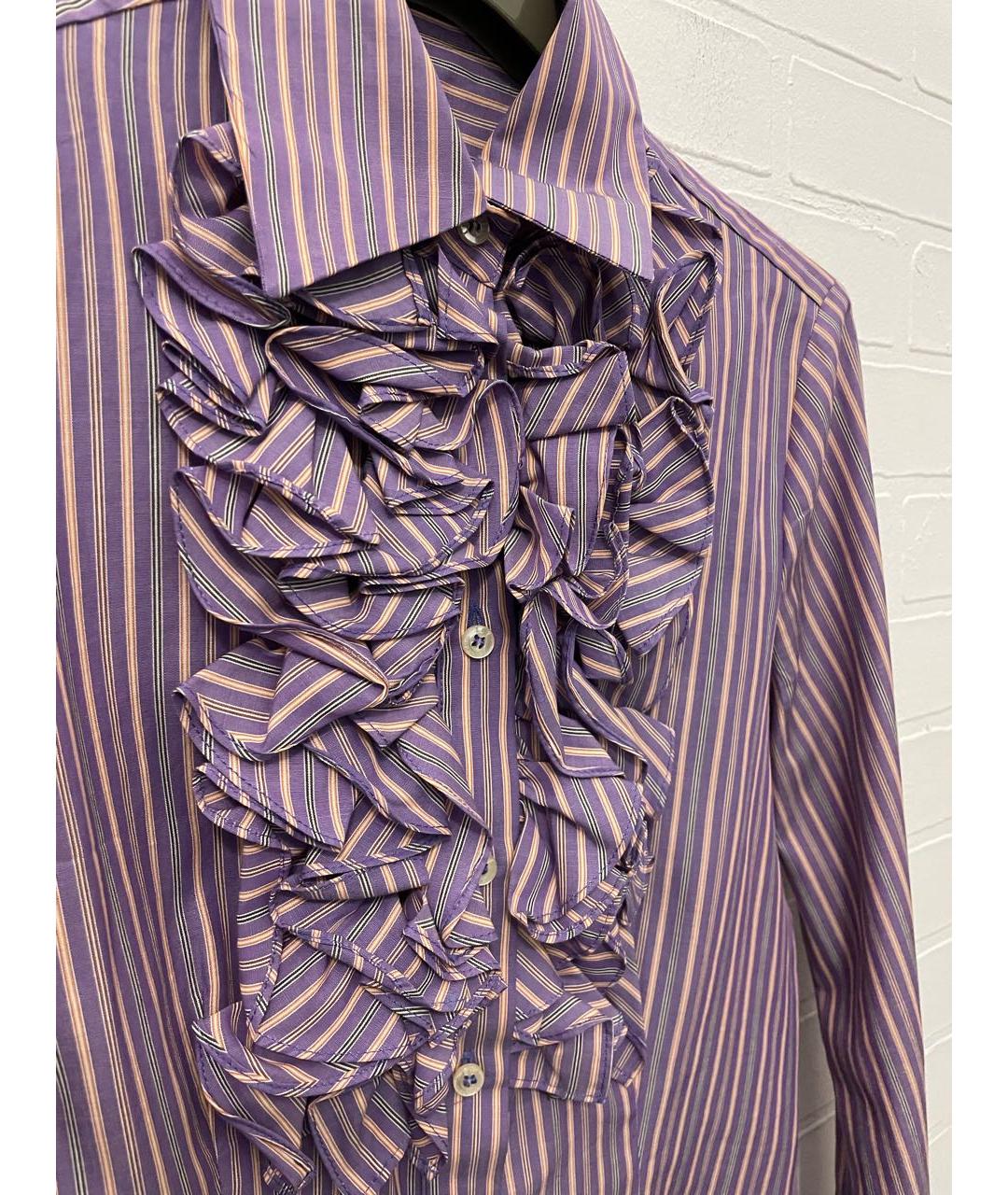 ICEBERG Фиолетовая хлопковая рубашка, фото 5