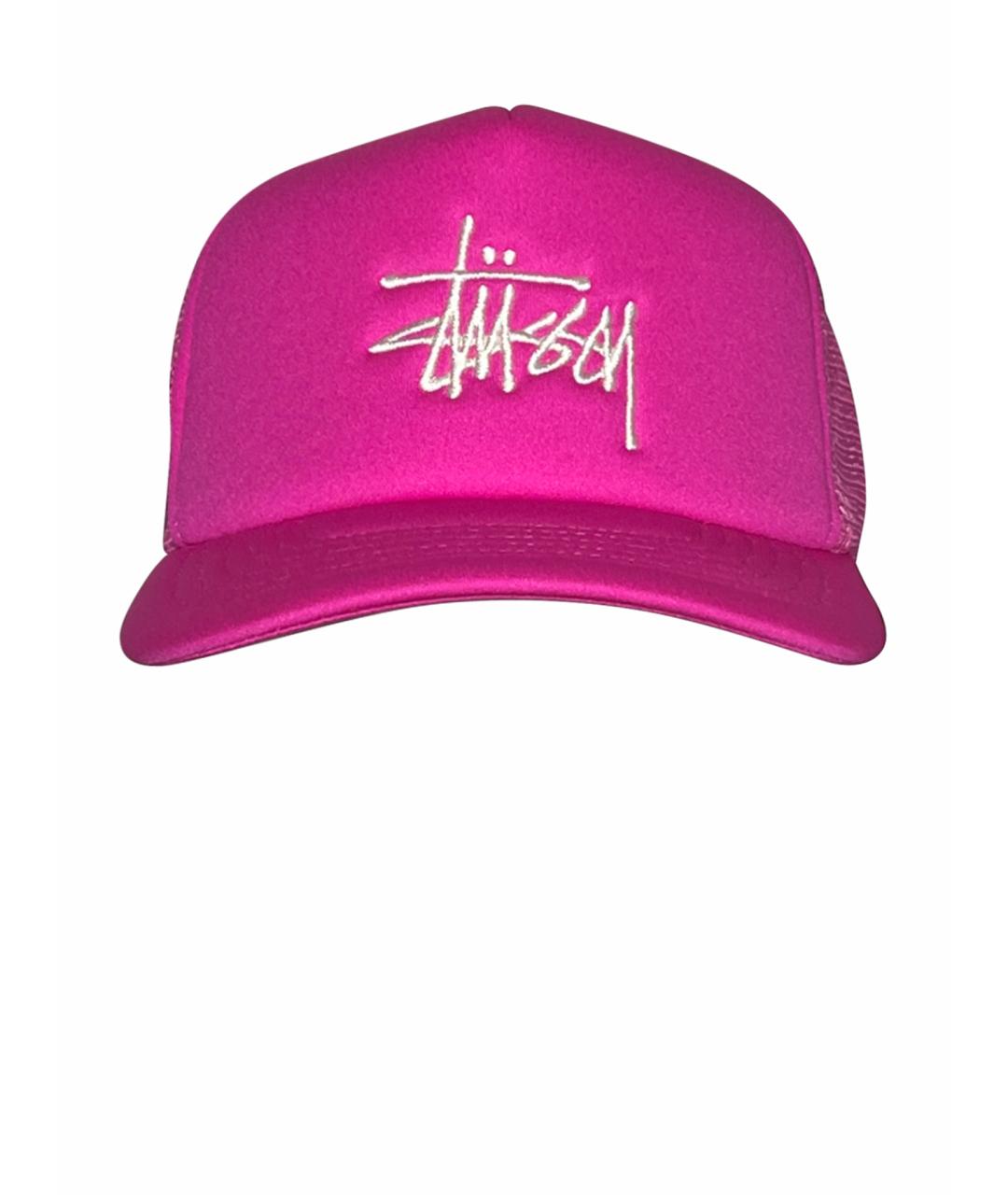 STUSSY Розовая синтетическая кепка/бейсболка, фото 1