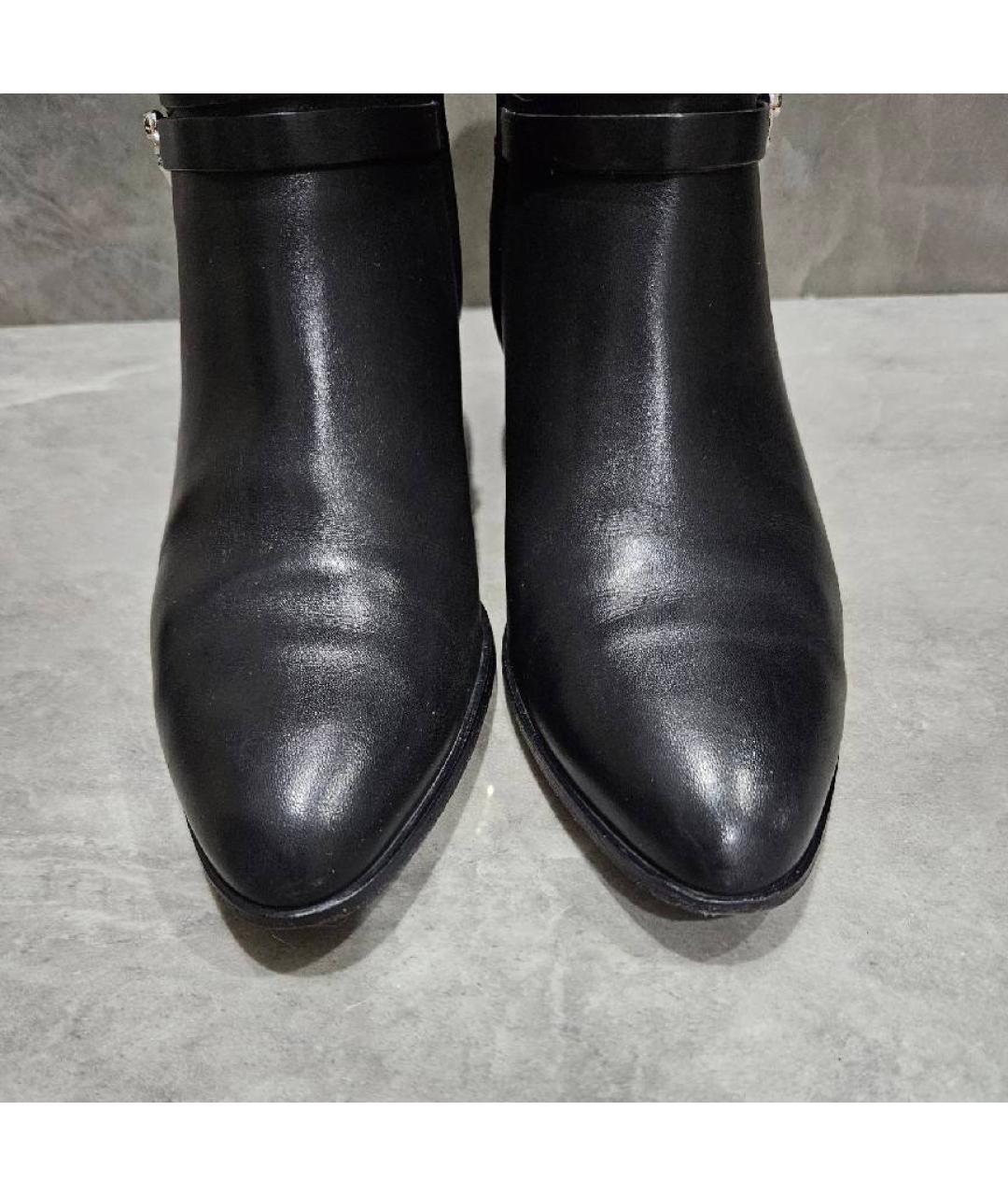 ROBERTO CAVALLI Черные кожаные ботинки, фото 4