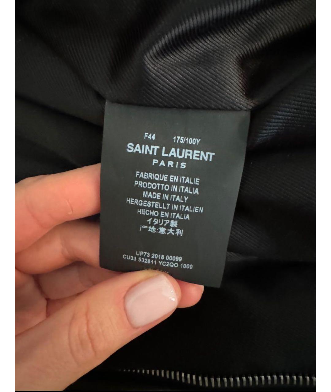 SAINT LAURENT Черный кожаный жилет, фото 4
