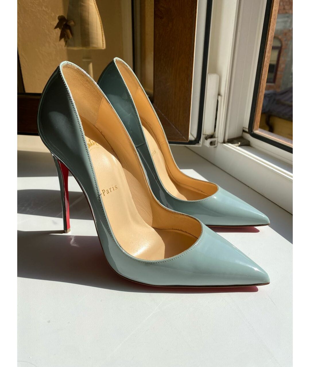 CHRISTIAN LOUBOUTIN Голубые туфли из лакированной кожи, фото 6