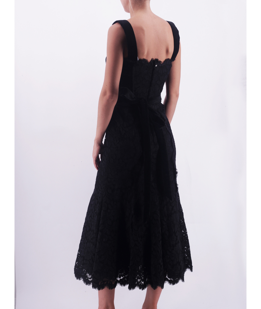 DOLCE&GABBANA Черное кружевное повседневное платье, фото 3