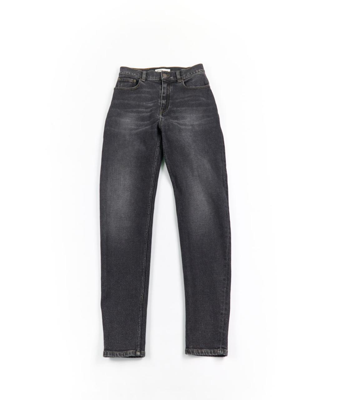 BALENCIAGA Черные хлопко-эластановые прямые джинсы, фото 5