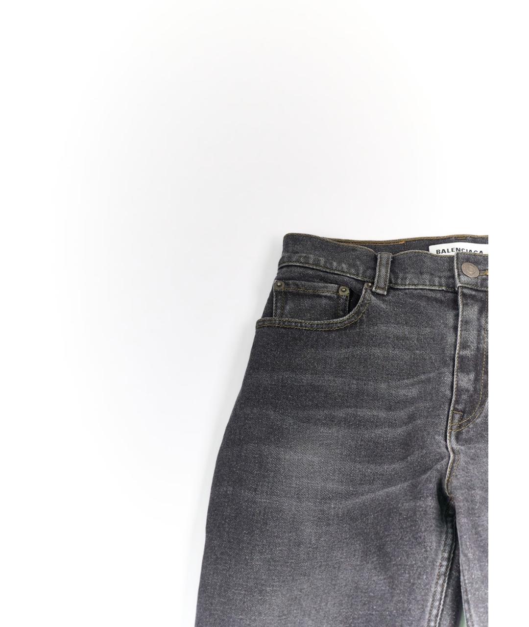 BALENCIAGA Черные хлопко-эластановые прямые джинсы, фото 4