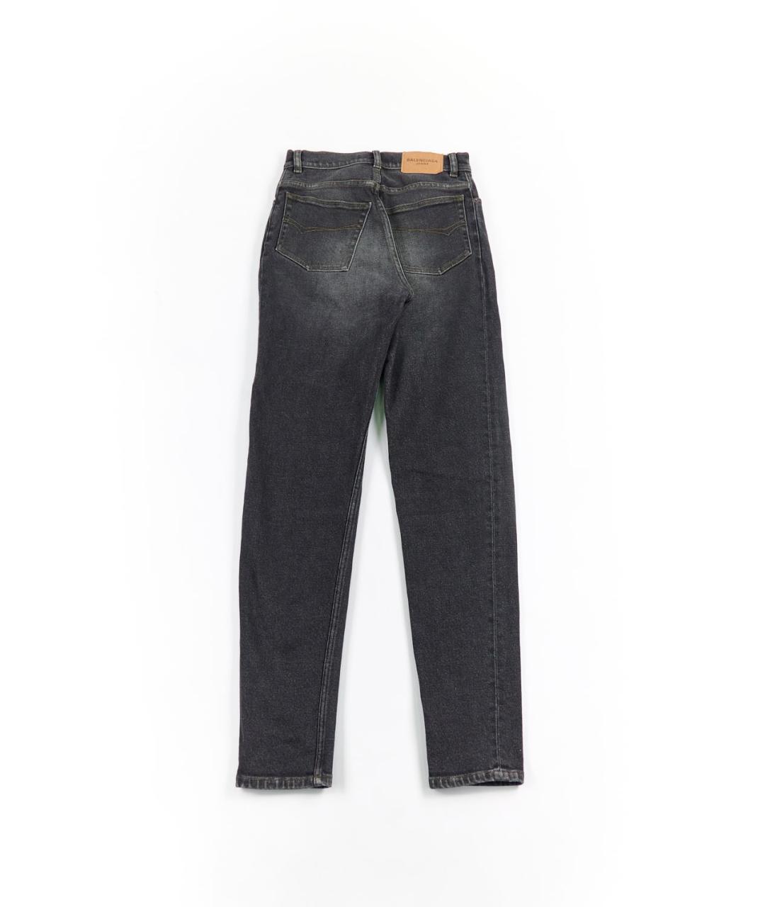 BALENCIAGA Черные хлопко-эластановые прямые джинсы, фото 2