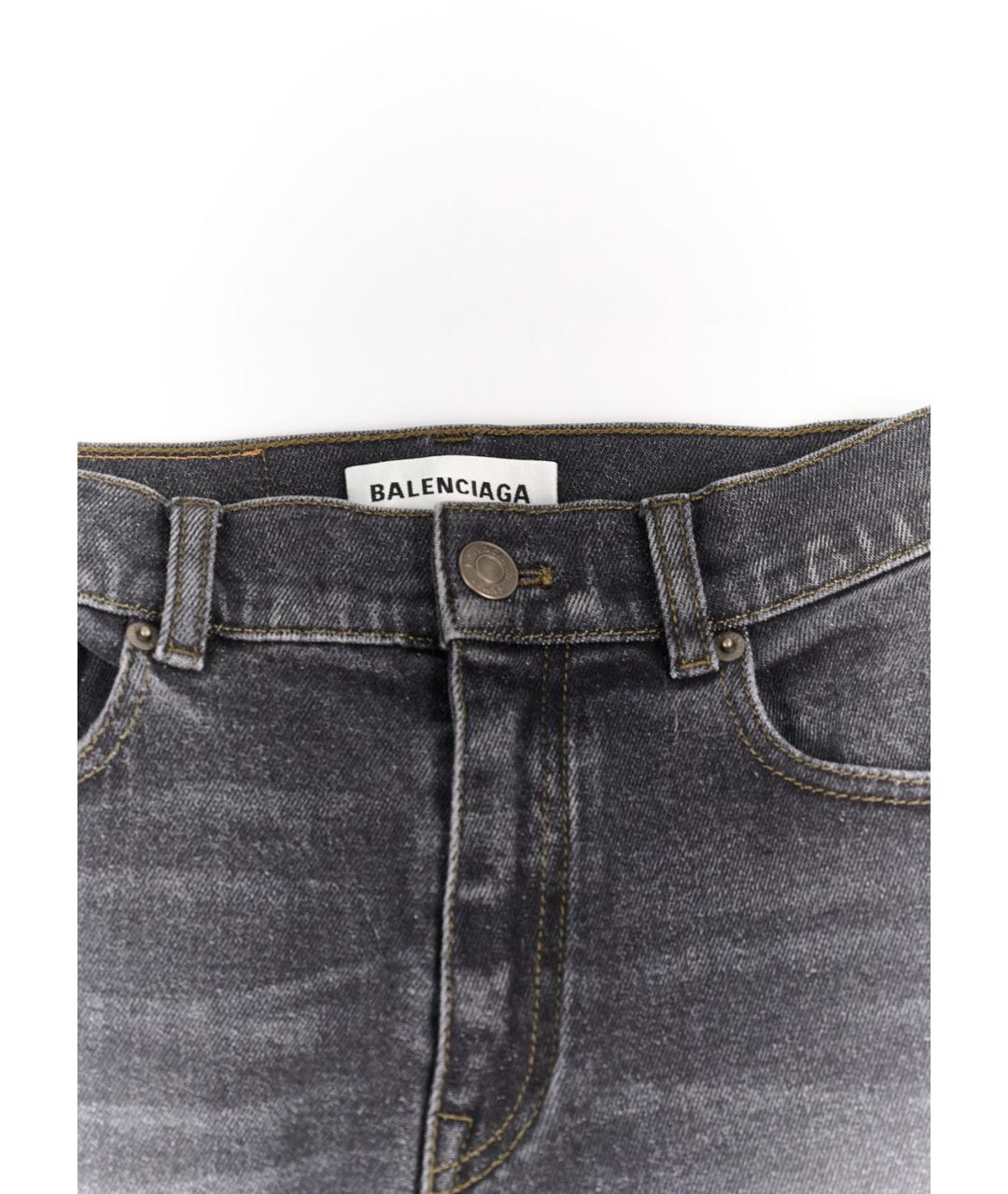 BALENCIAGA Черные хлопко-эластановые прямые джинсы, фото 3