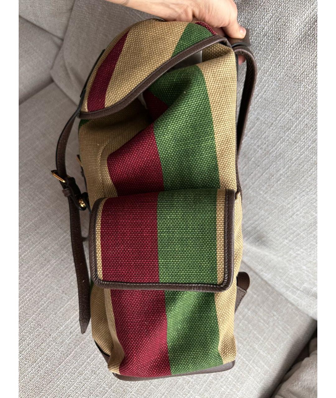 GUCCI Зеленый тканевый рюкзак, фото 7