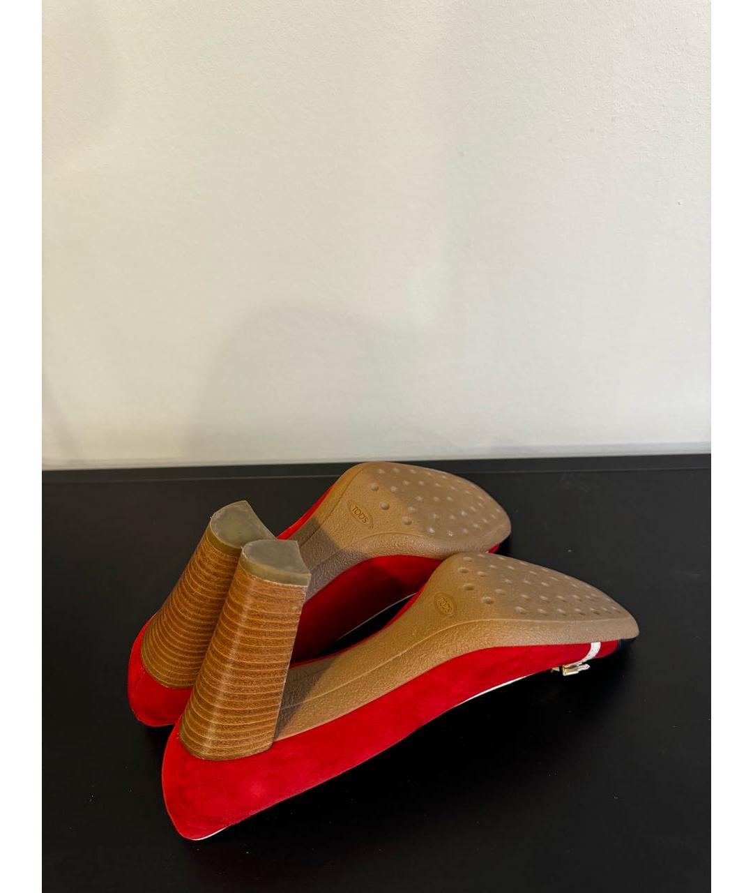 TOD'S Красные замшевые туфли, фото 6