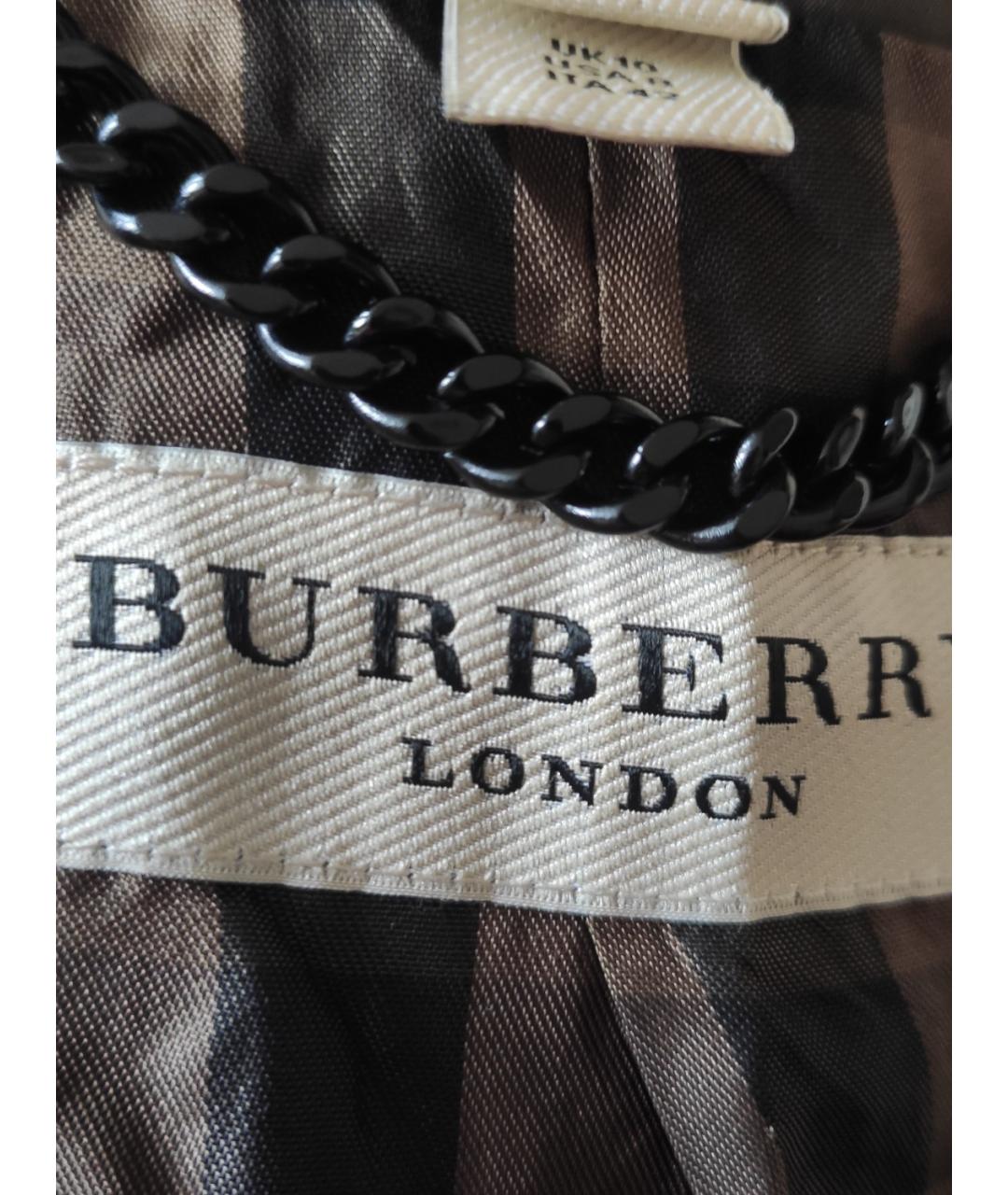 BURBERRY Коричневый полиэстеровый жакет/пиджак, фото 3