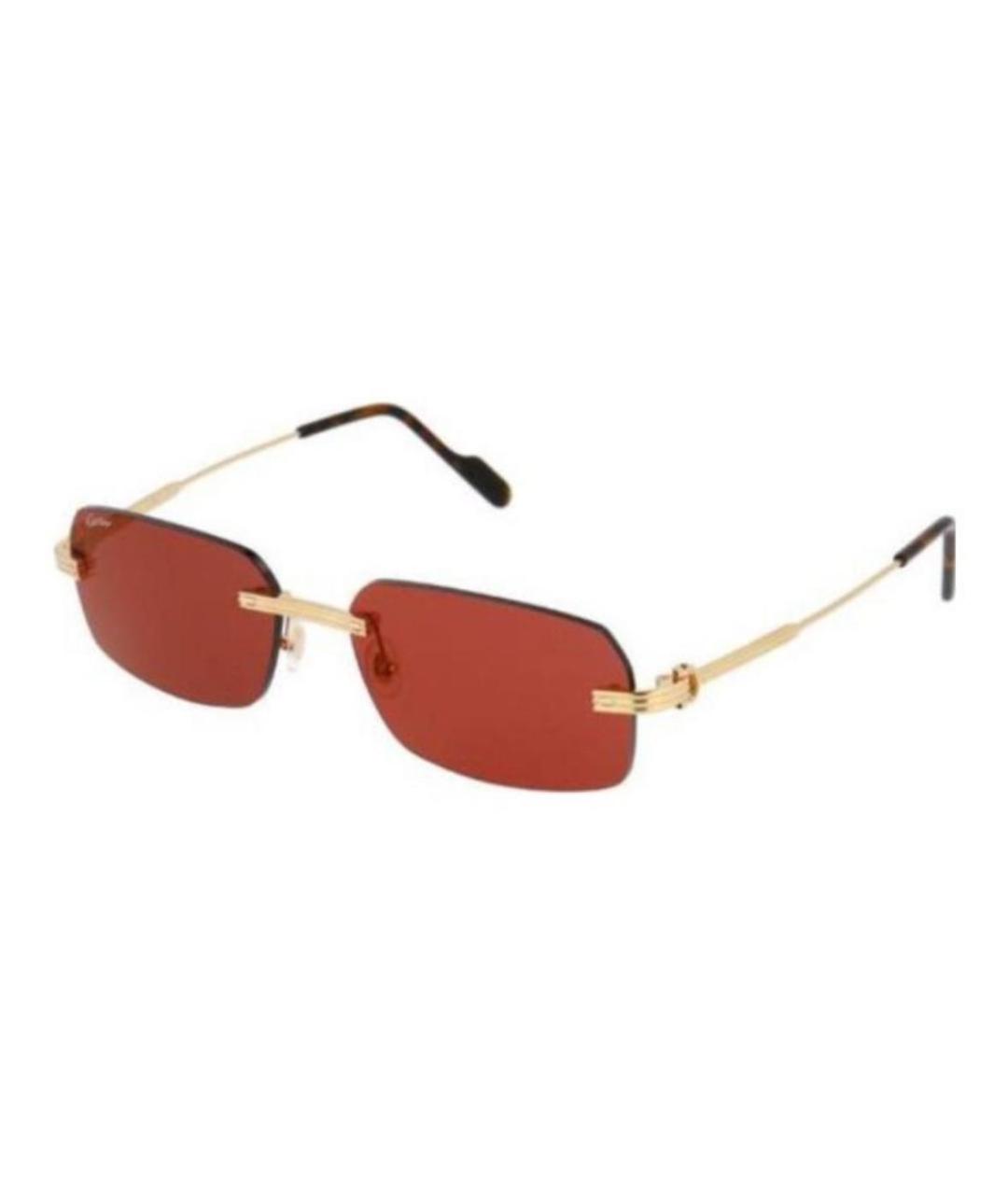 CARTIER Золотые металлические солнцезащитные очки, фото 2