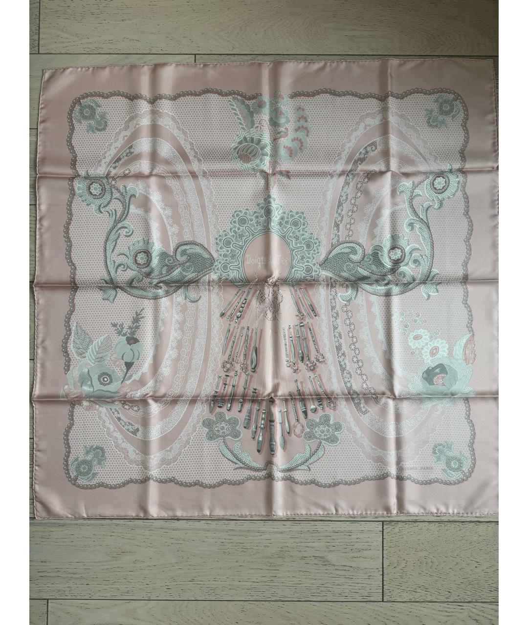 HERMES PRE-OWNED Розовый шелковый платок, фото 7