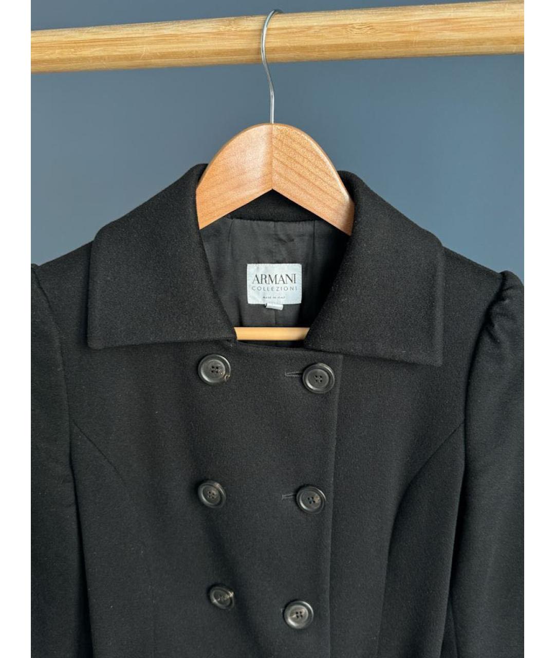 ARMANI COLLEZIONI Черное шерстяное пальто, фото 6
