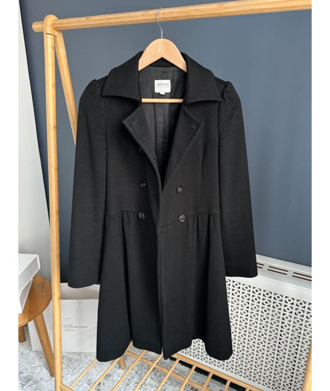 ARMANI COLLEZIONI Черное шерстяное пальто, фото 5