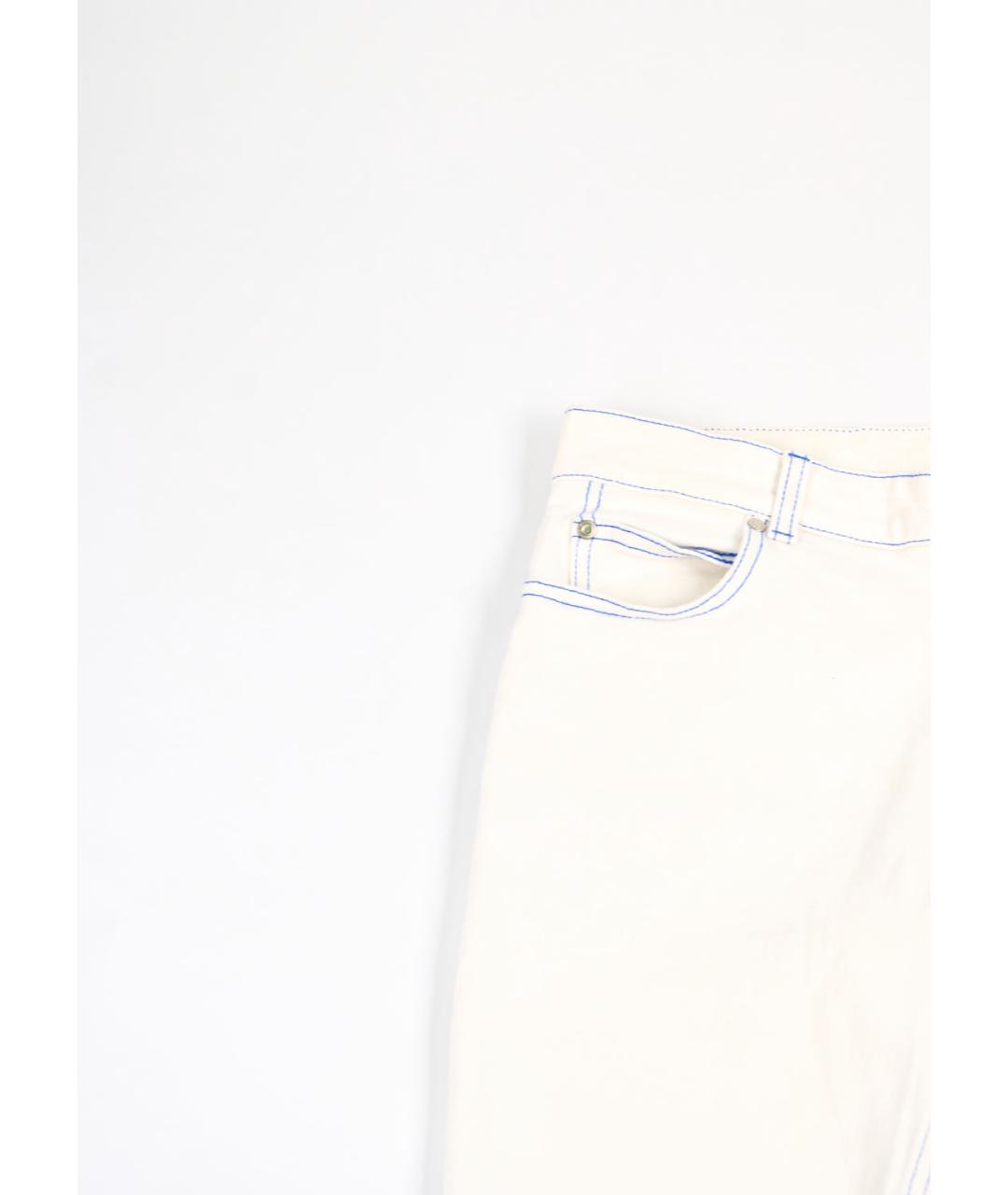 STELLA MCCARTNEY Белые хлопко-полиэстеровые прямые джинсы, фото 4