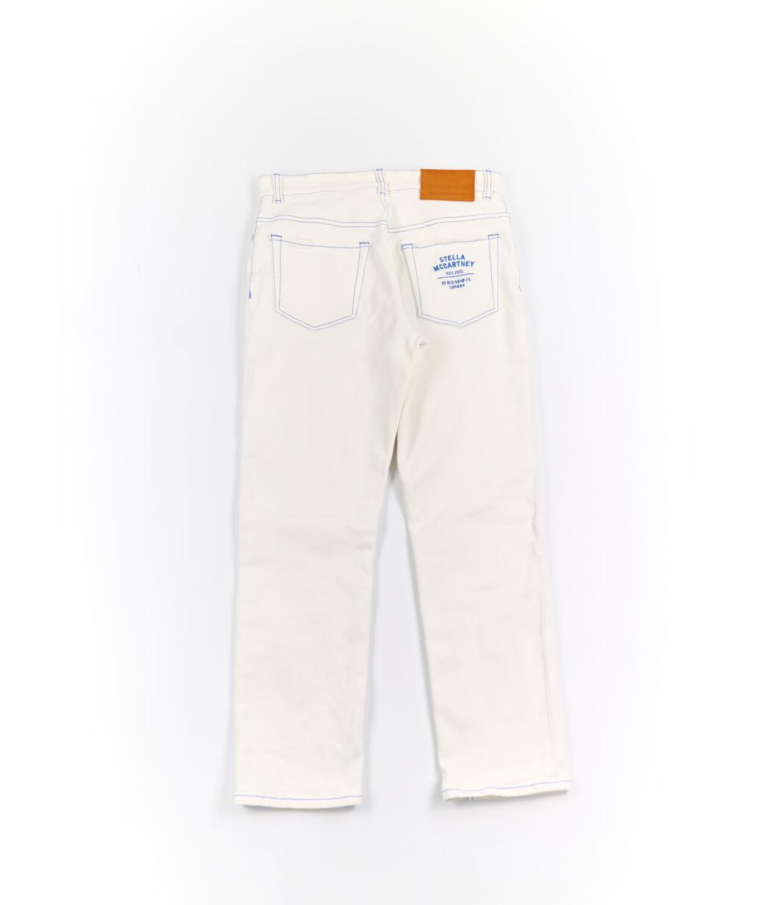 STELLA MCCARTNEY Белые хлопко-полиэстеровые прямые джинсы, фото 2