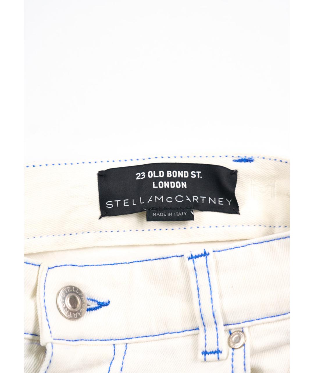 STELLA MCCARTNEY Белые хлопко-полиэстеровые прямые джинсы, фото 3
