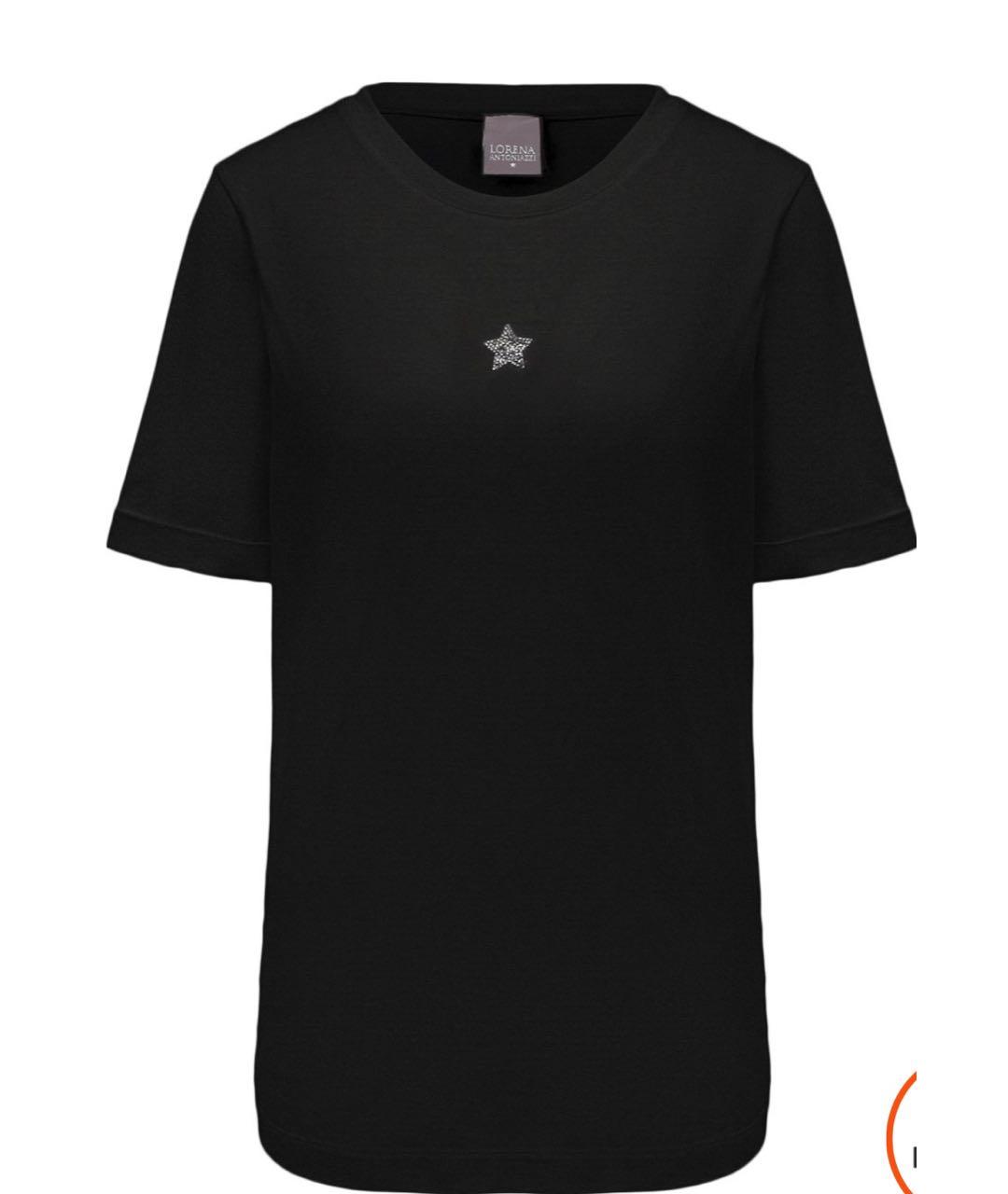 LORENA ANTONIAZZI Черная хлопко-эластановая футболка, фото 5