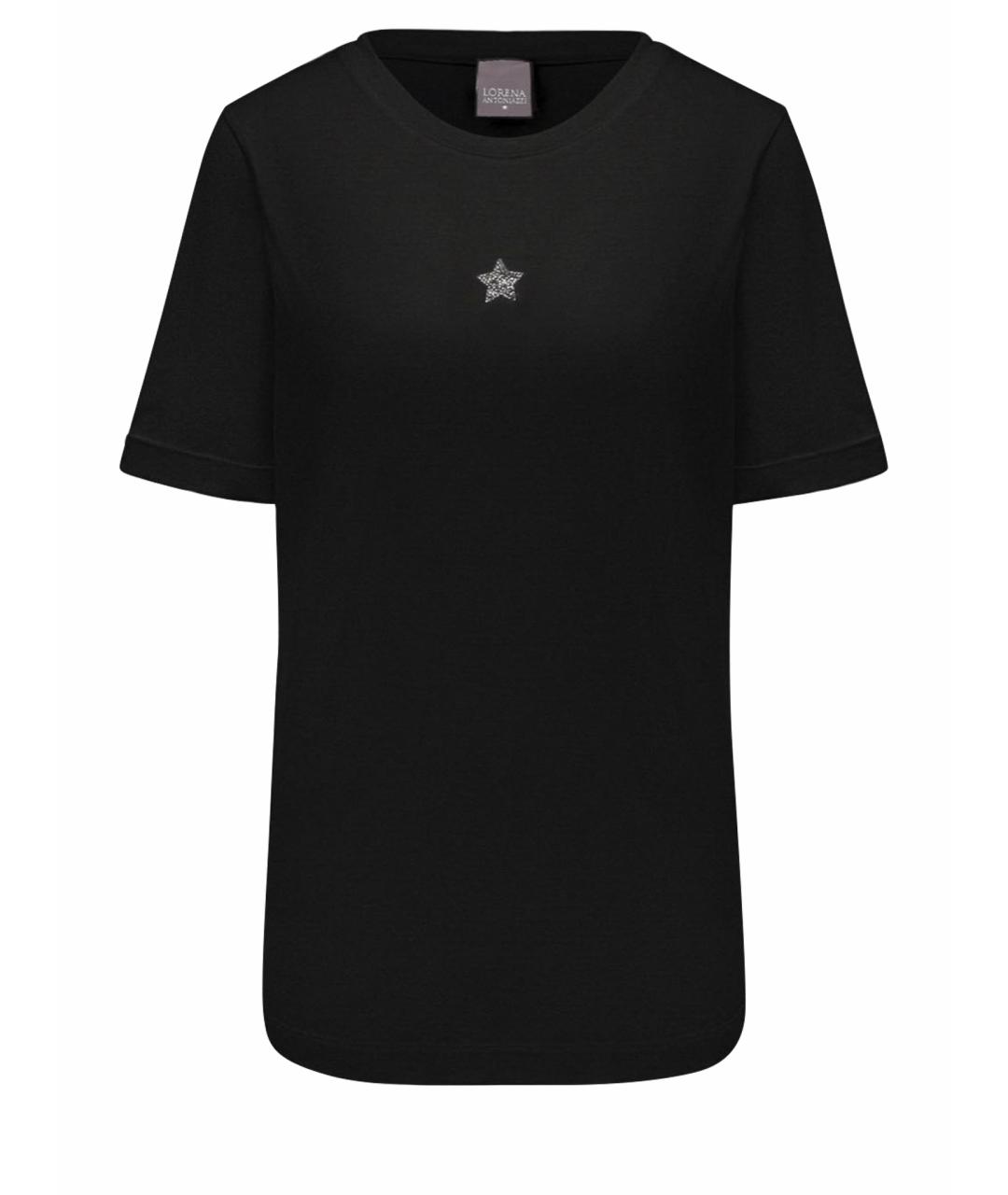 LORENA ANTONIAZZI Черная хлопко-эластановая футболка, фото 1