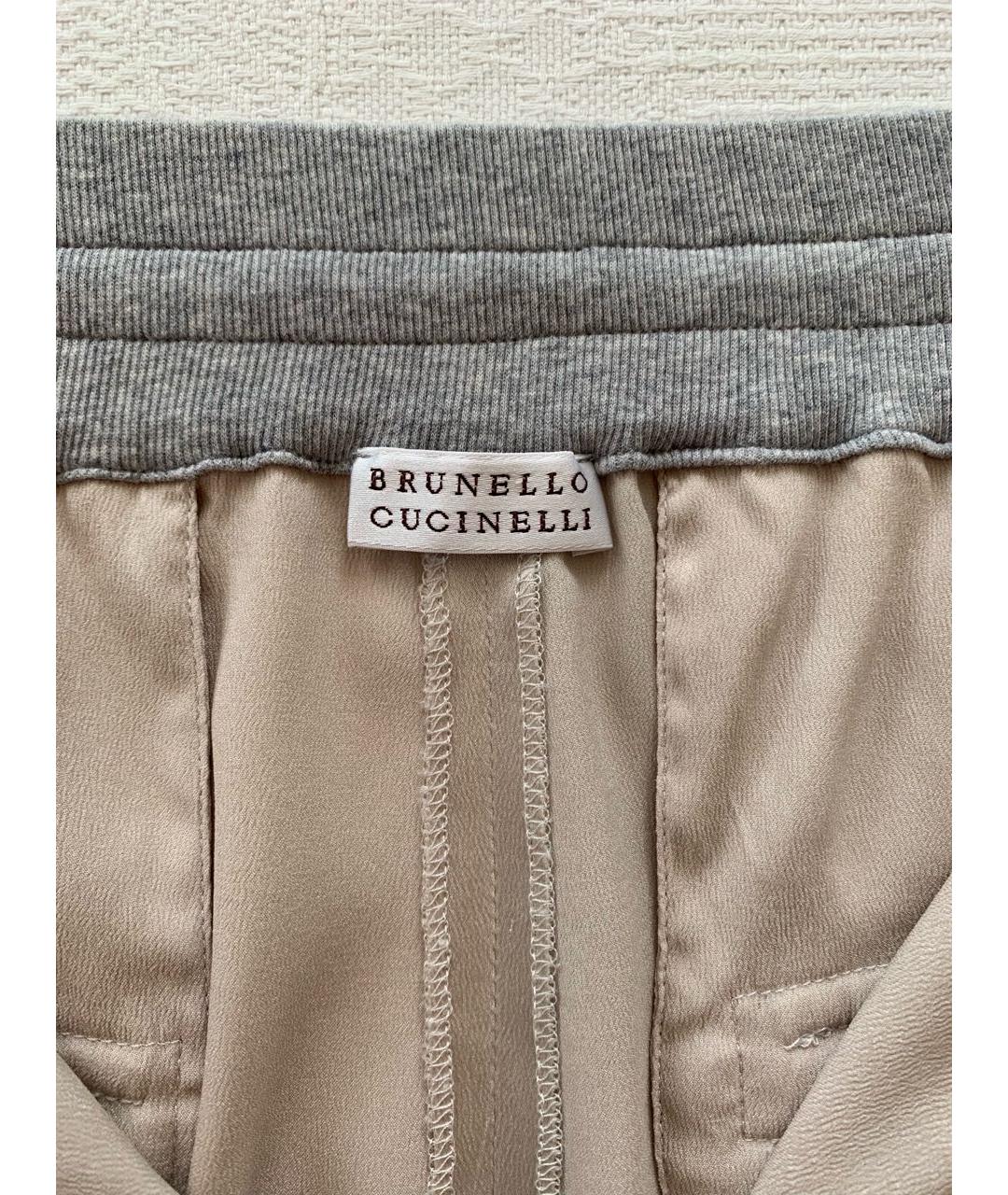 BRUNELLO CUCINELLI Бежевые шелковые шорты, фото 4