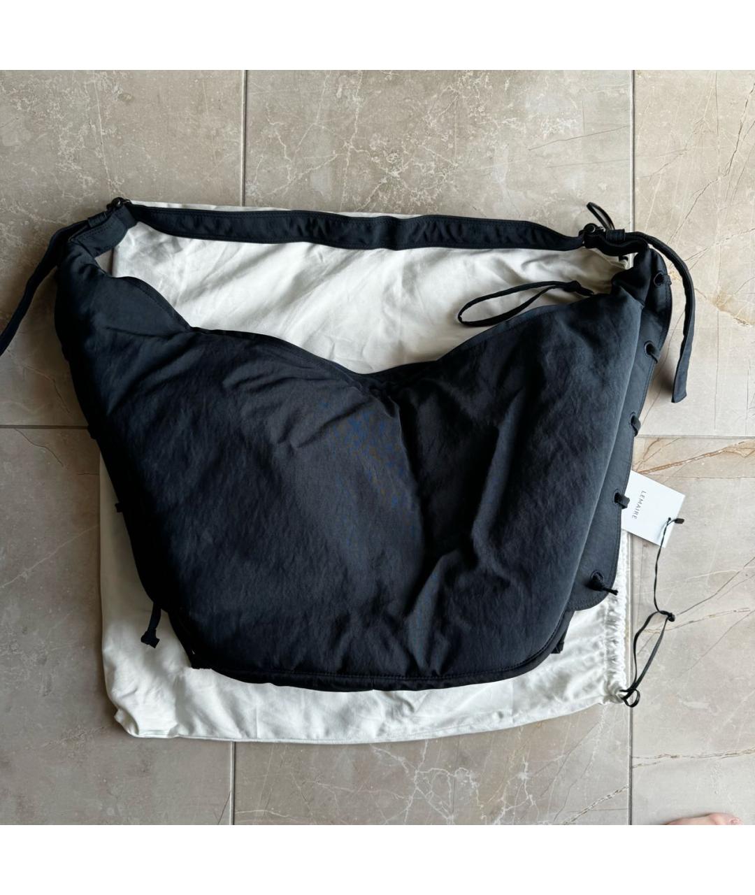 LEMAIRE Темно-синяя тканевая сумка через плечо, фото 4