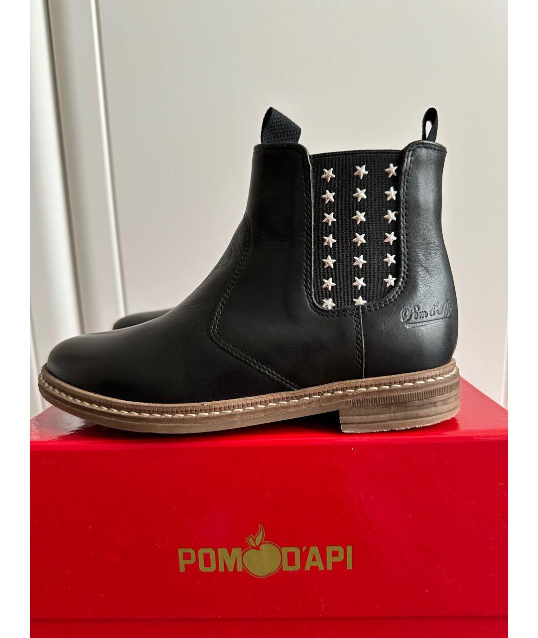 POM D'API Черные кожаные ботинки, фото 2