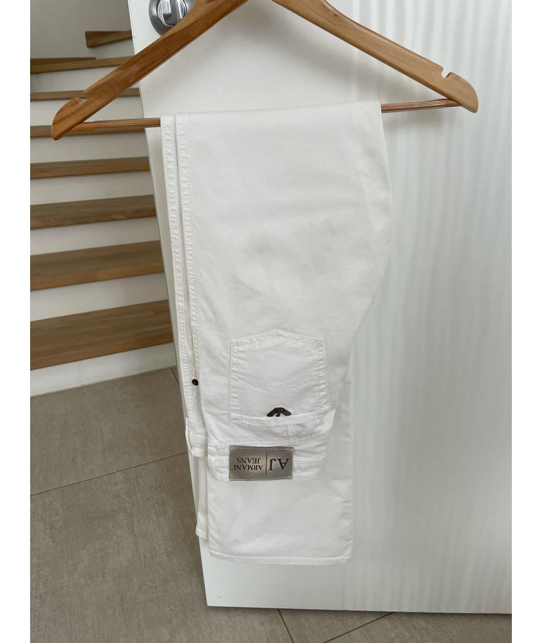 ARMANI JEANS Белые хлопко-эластановые джинсы клеш, фото 6