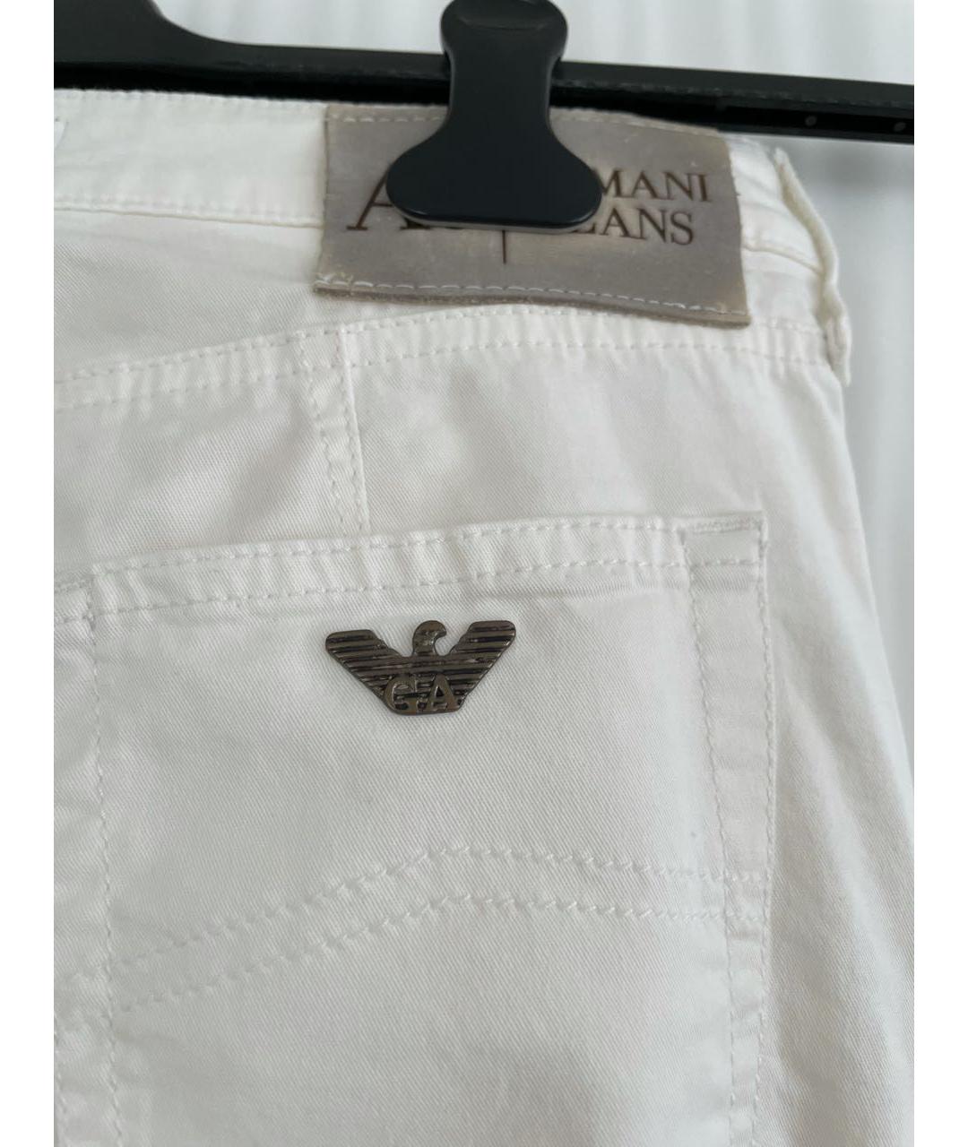 ARMANI JEANS Белые хлопко-эластановые джинсы клеш, фото 5