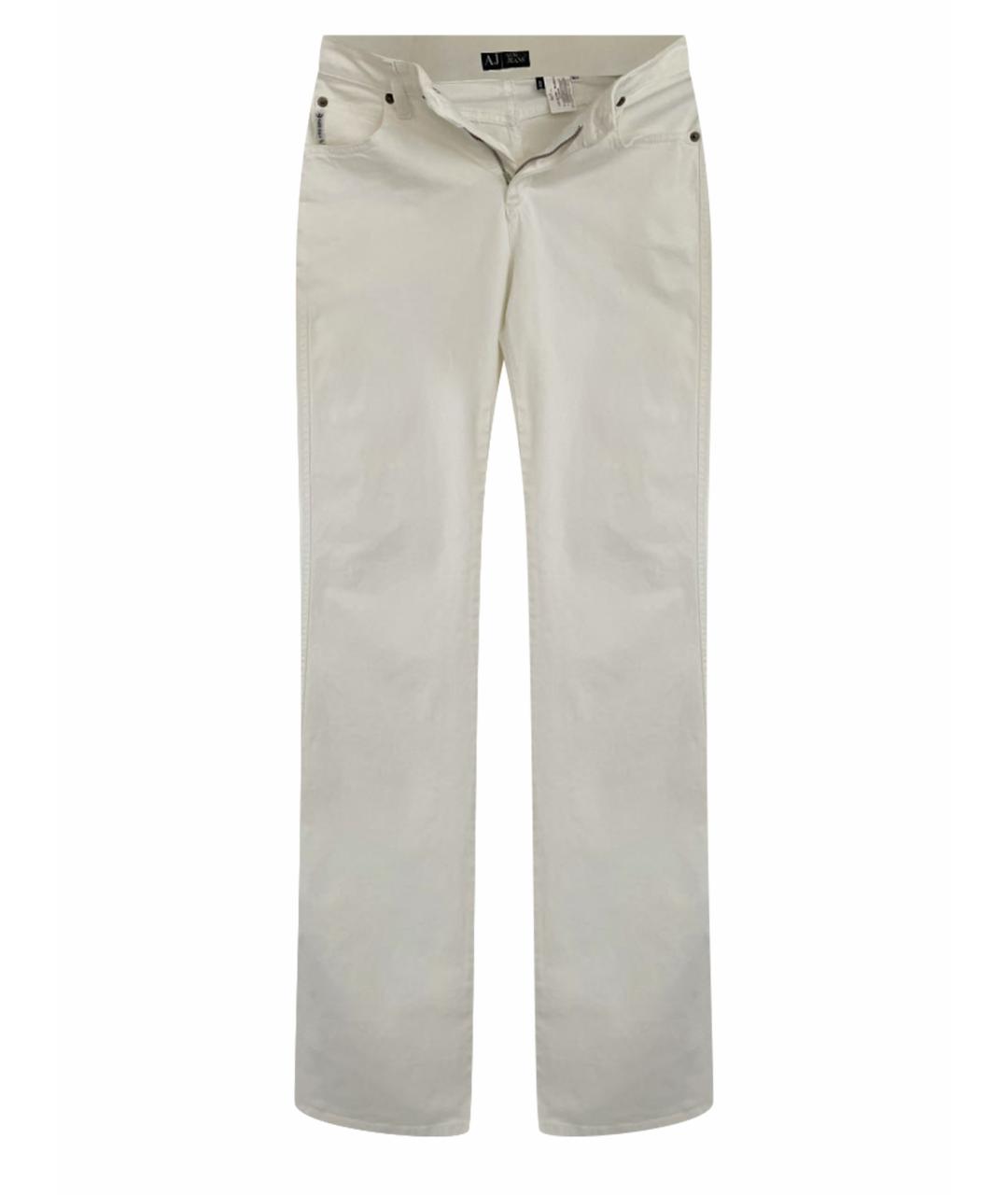 ARMANI JEANS Белые хлопко-эластановые джинсы клеш, фото 1