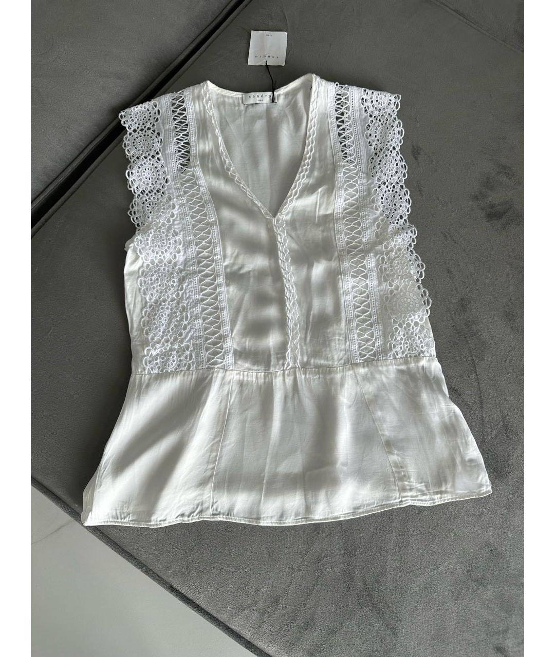 SANDRO Белая блузы, фото 5