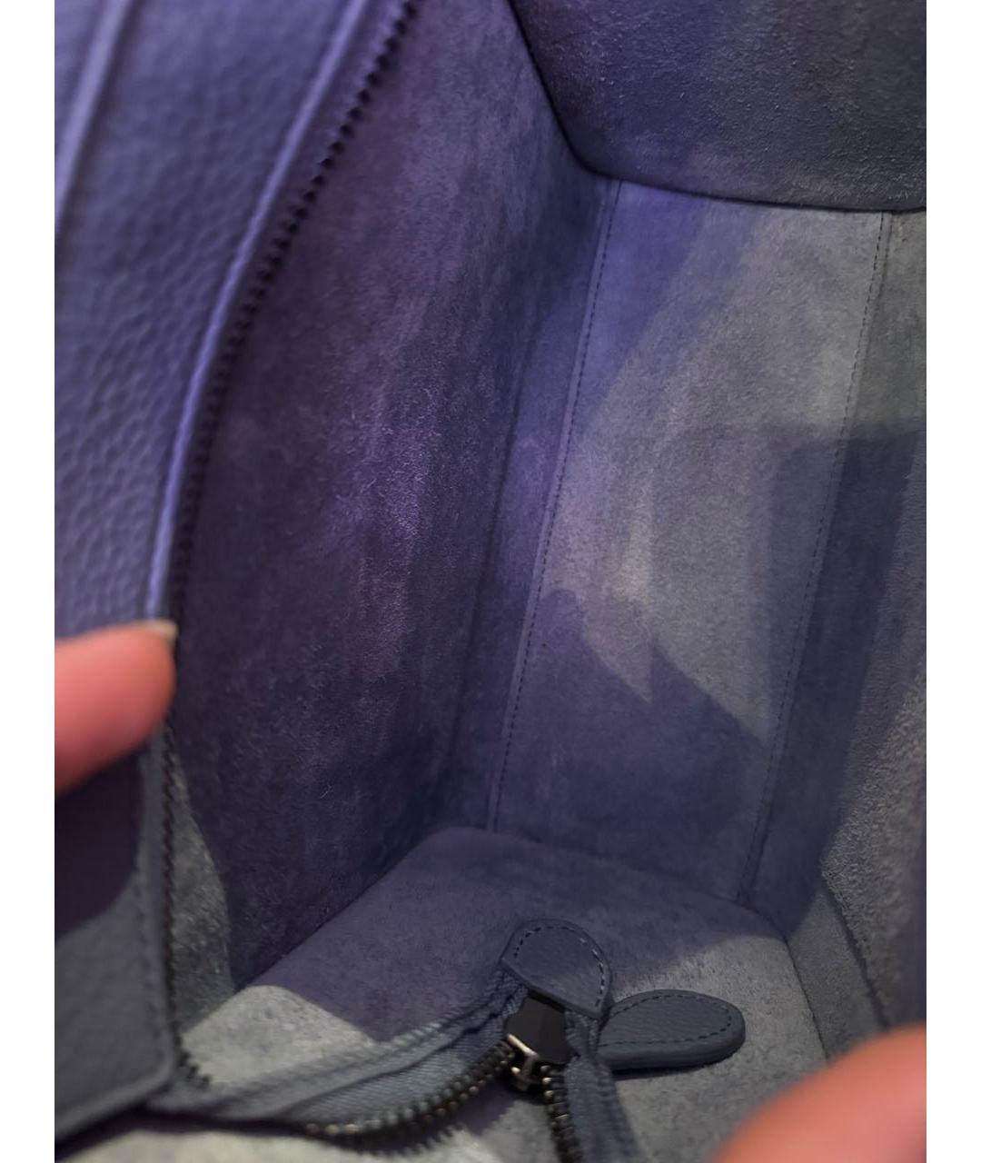 CELINE PRE-OWNED Голубая кожаная сумка тоут, фото 3