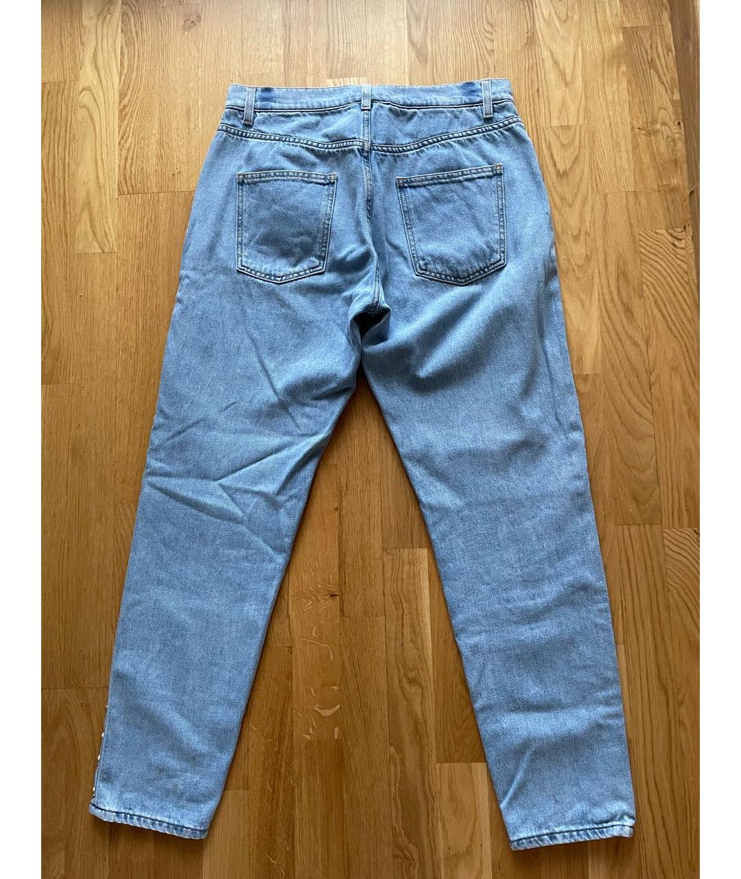 BOUTIQUE MOSCHINO Голубые хлопковые джинсы слим, фото 3