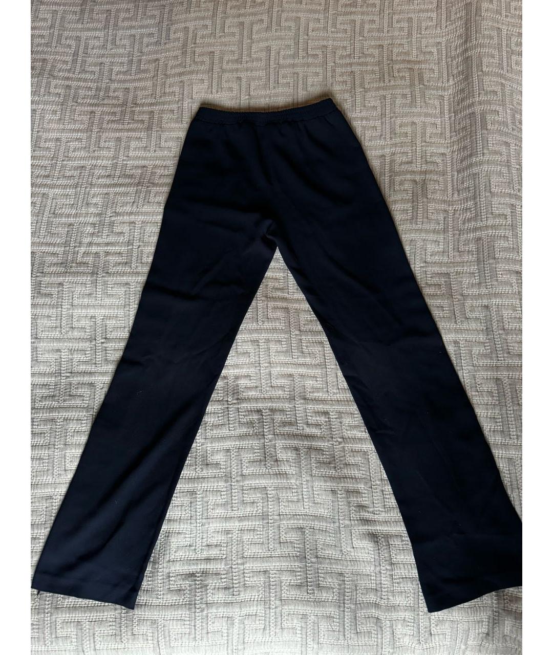 PINKO Темно-синие полиэстеровые брюки широкие, фото 2