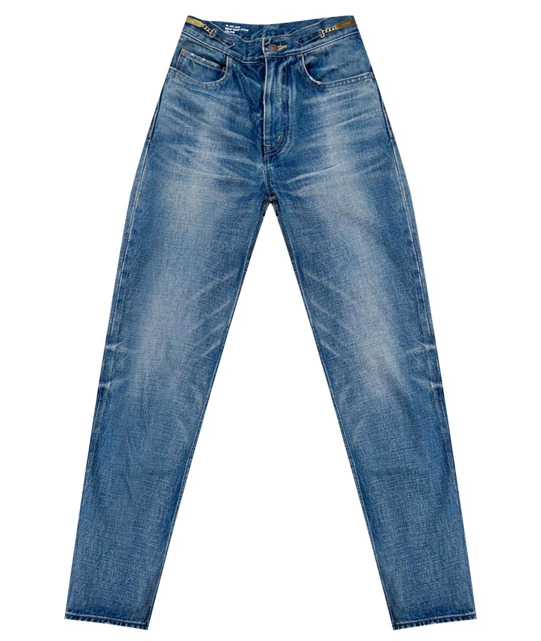 CELINE PRE-OWNED Темно-синие хлопко-лиоцелловые прямые джинсы, фото 1