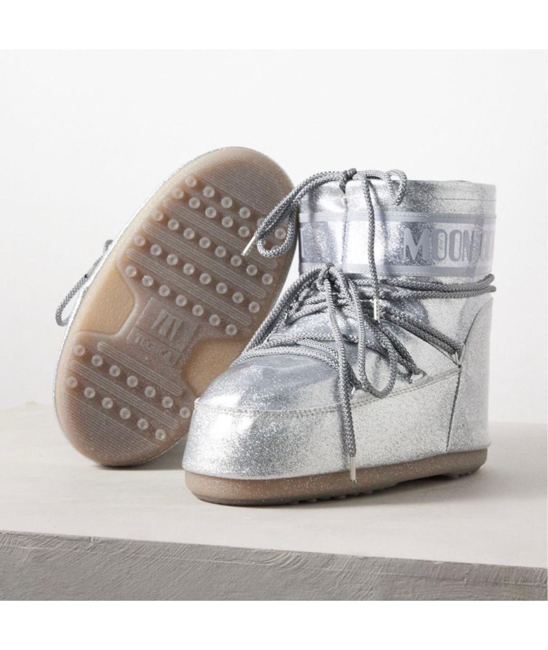 MOON BOOT Серебряные ботинки, фото 4