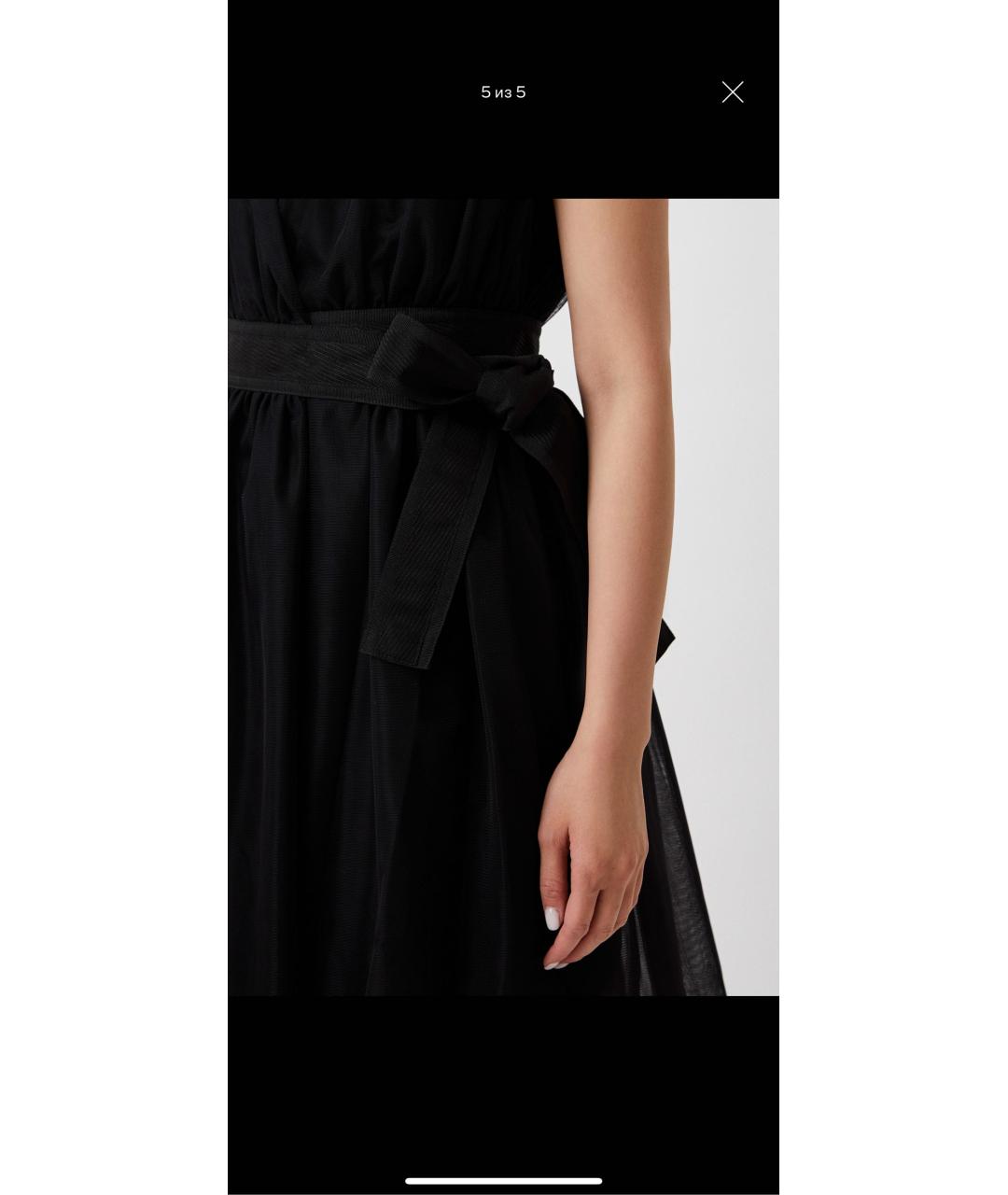 PINKO Черное вискозное повседневное платье, фото 5
