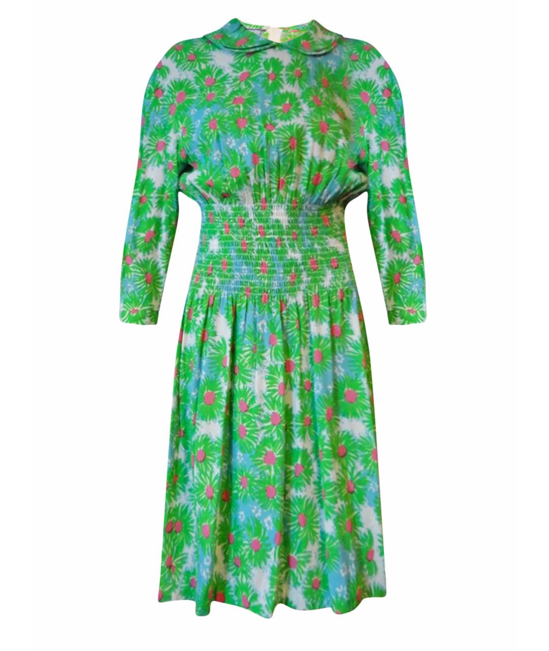 PRADA Зеленые вискозное коктейльное платье, фото 1