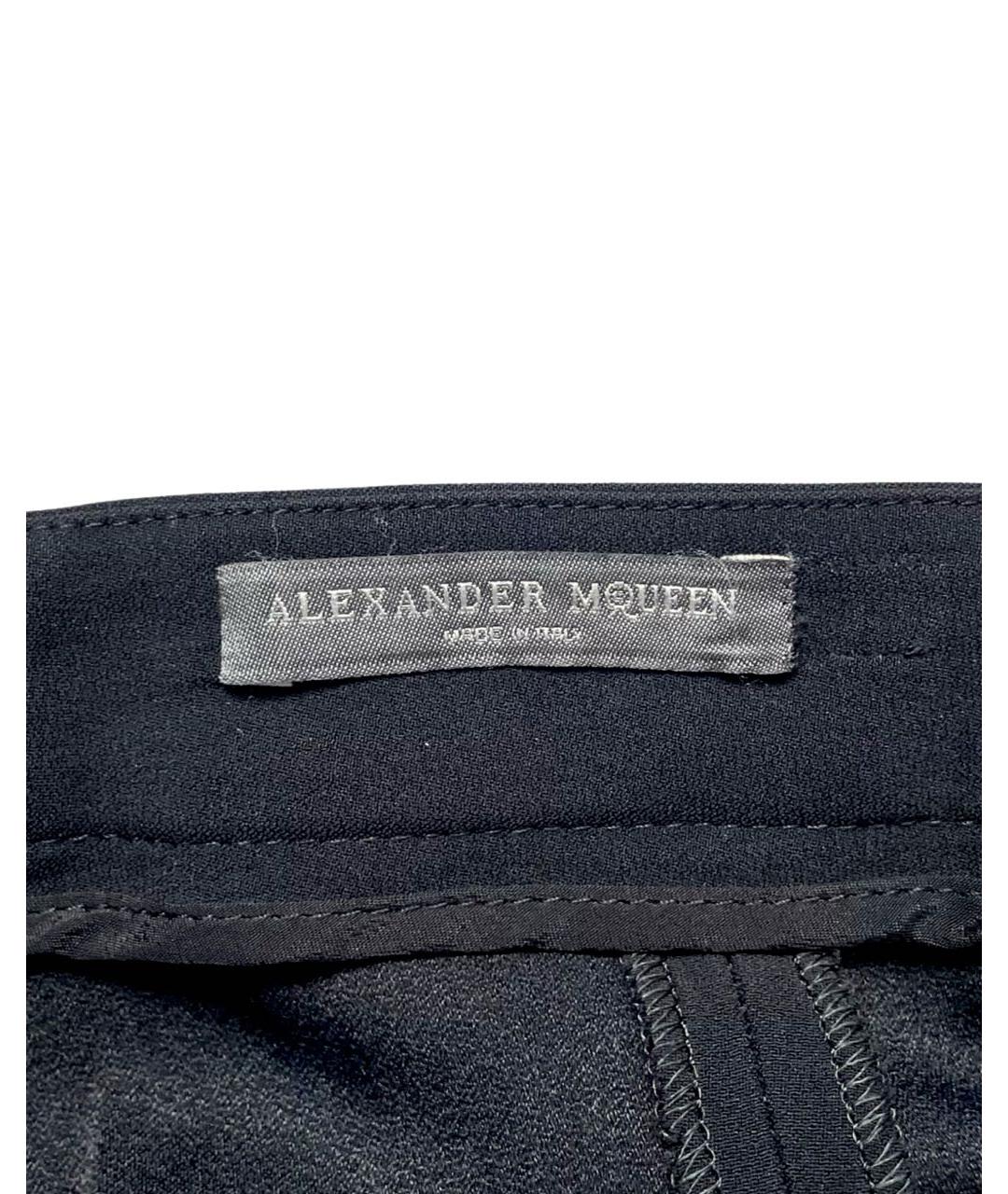 ALEXANDER MCQUEEN Черные ацетатные прямые брюки, фото 3