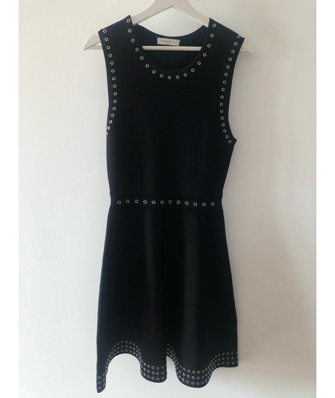 SANDRO Черное полиамидовое коктейльное платье, фото 7