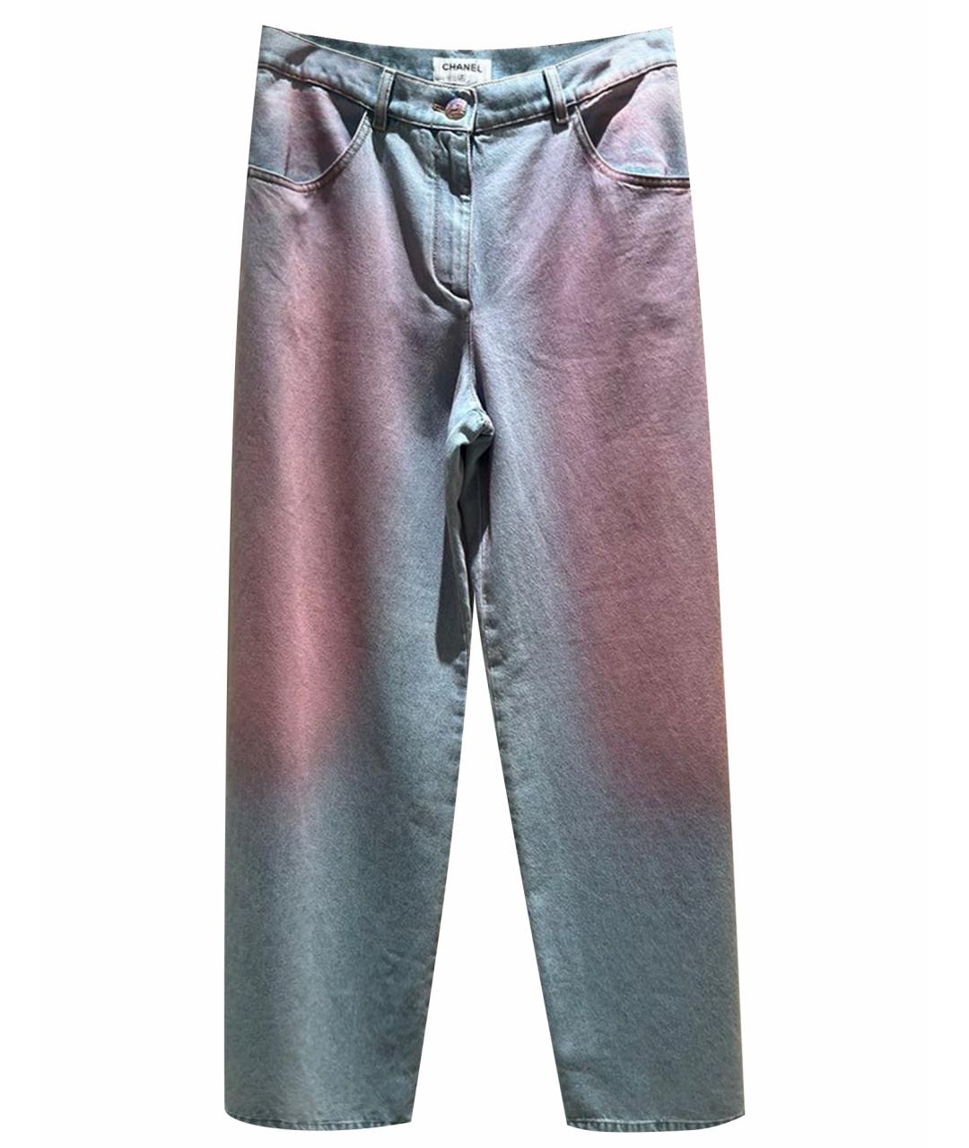 CHANEL PRE-OWNED Мульти хлопковые прямые джинсы, фото 1