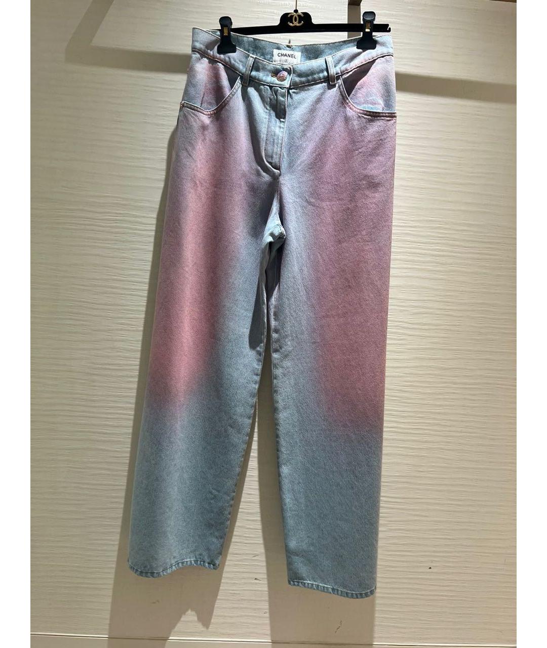 CHANEL PRE-OWNED Мульти хлопковые прямые джинсы, фото 7