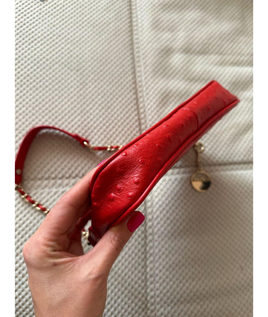 DKNY Красная кожаная сумка через плечо, фото 5