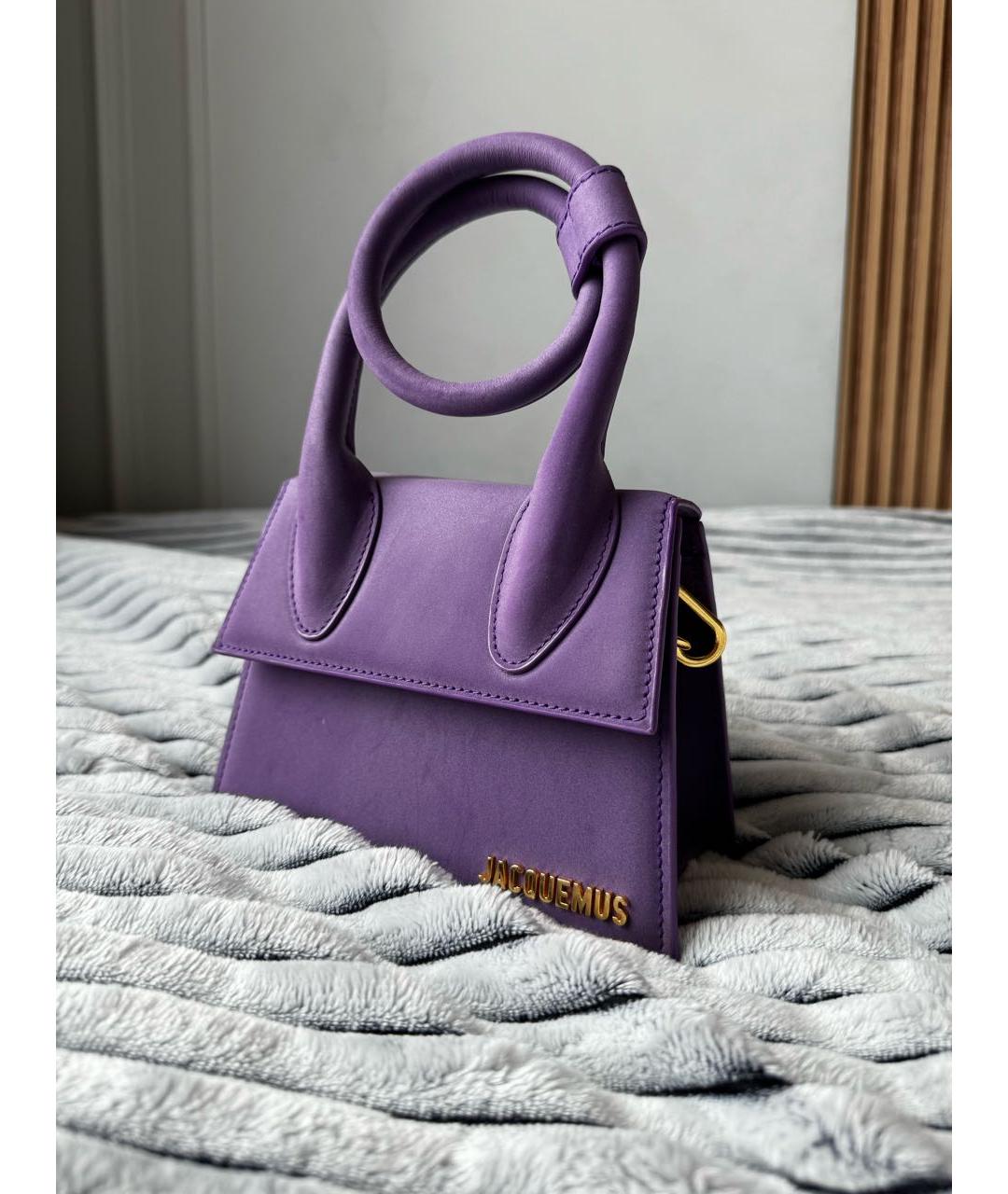 JACQUEMUS Фиолетовая кожаная сумка через плечо, фото 2