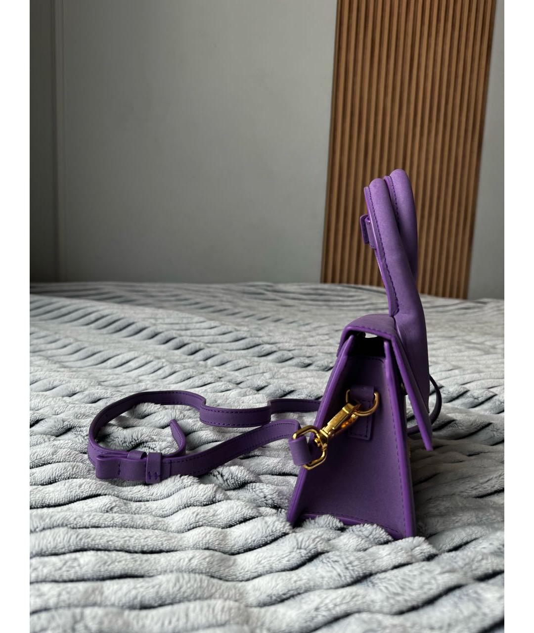 JACQUEMUS Фиолетовая кожаная сумка через плечо, фото 5