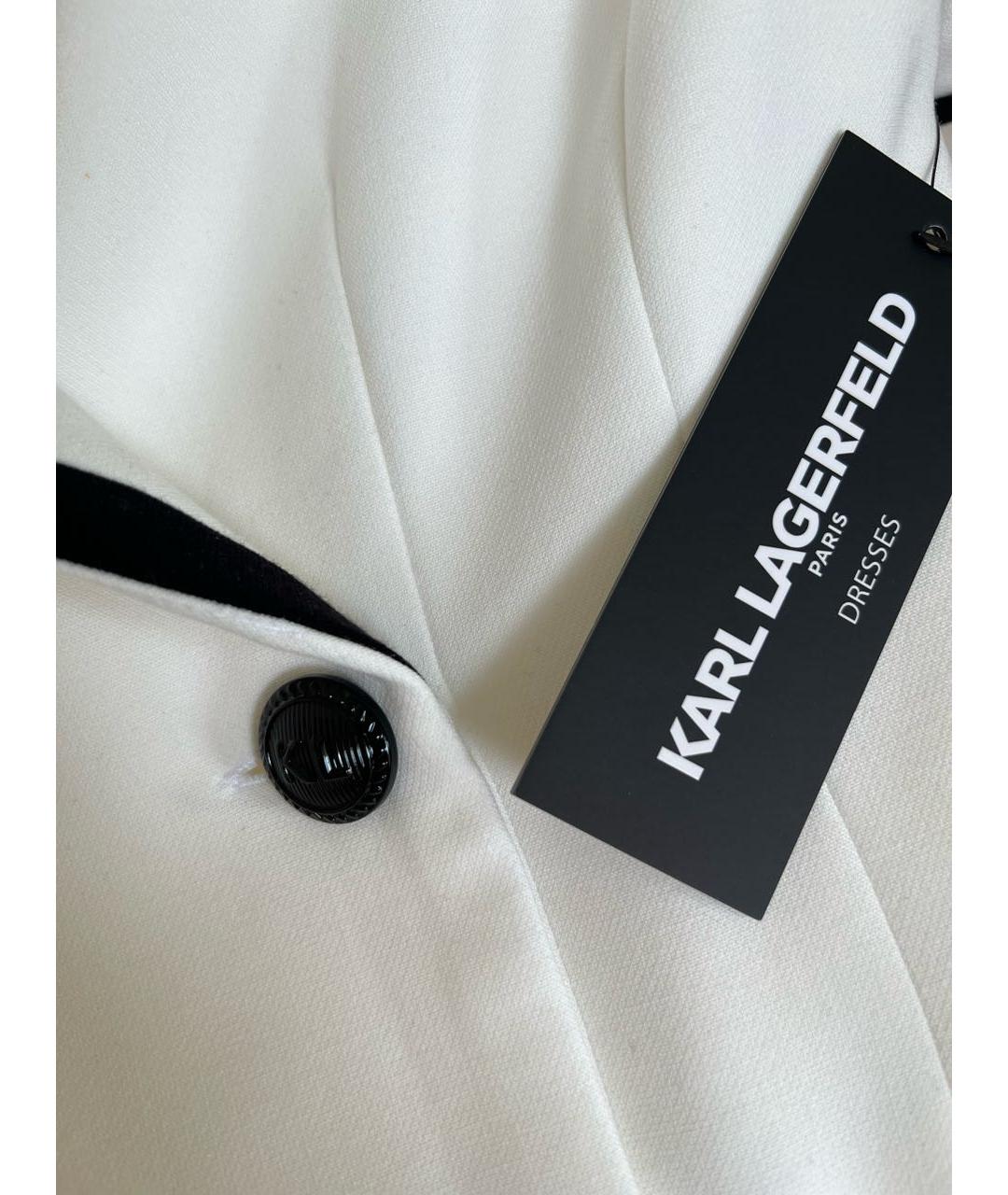 KARL LAGERFELD Белое вискозное коктейльное платье, фото 4