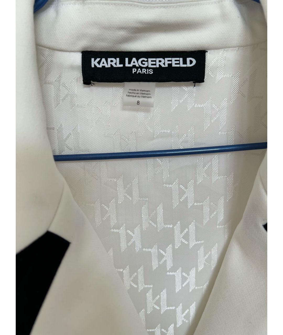 KARL LAGERFELD Белое вискозное коктейльное платье, фото 3