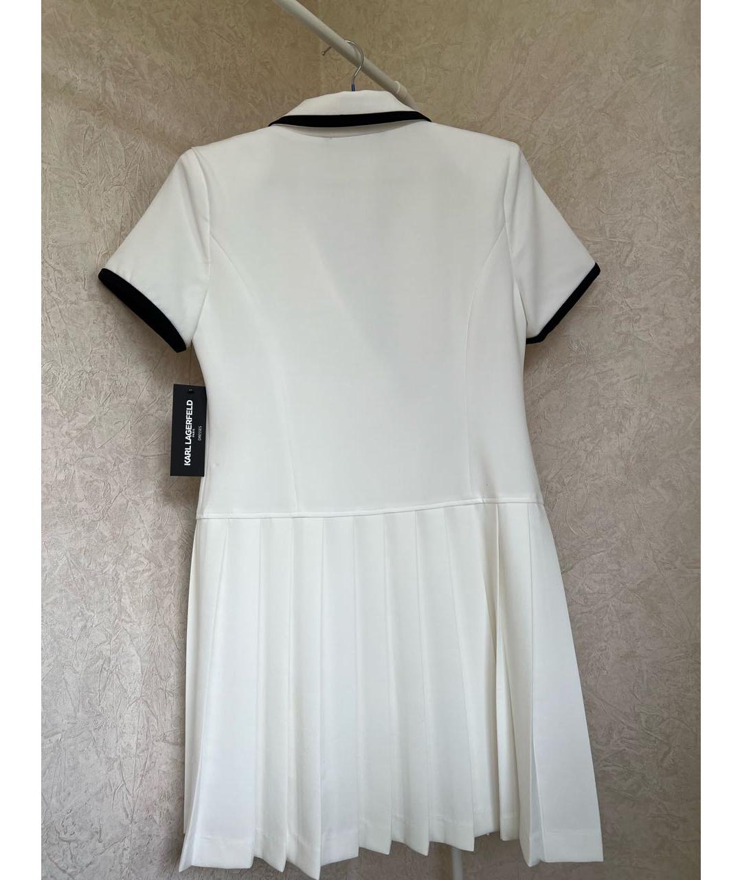 KARL LAGERFELD Белое вискозное коктейльное платье, фото 2