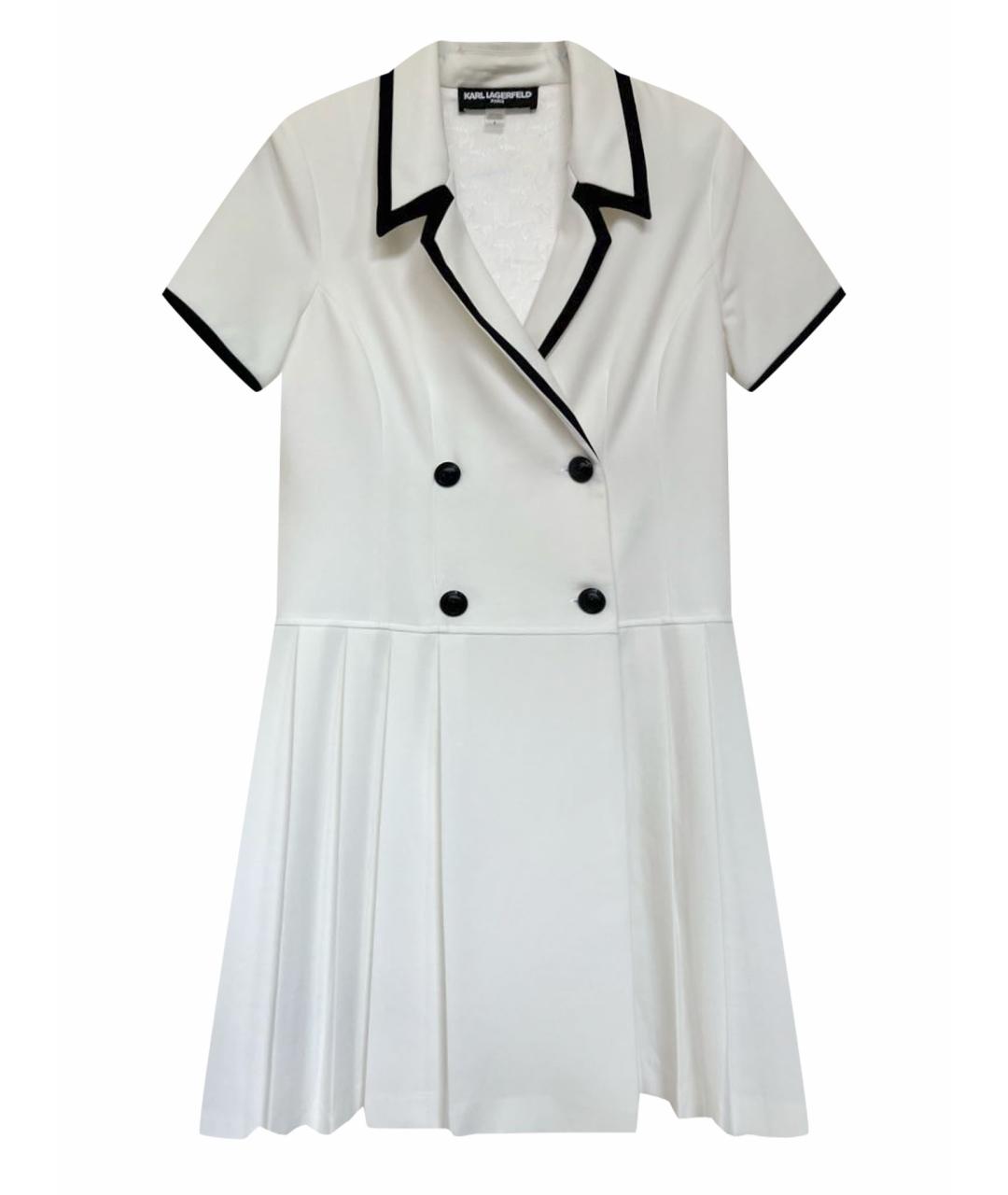 KARL LAGERFELD Белое вискозное коктейльное платье, фото 1